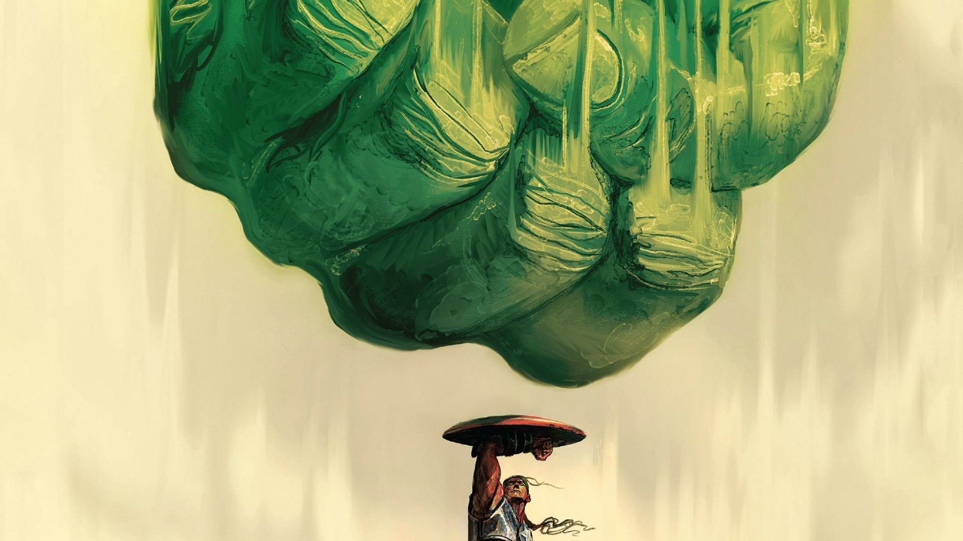 Captain America holds shield against Hulk's fist HD Wallpaper