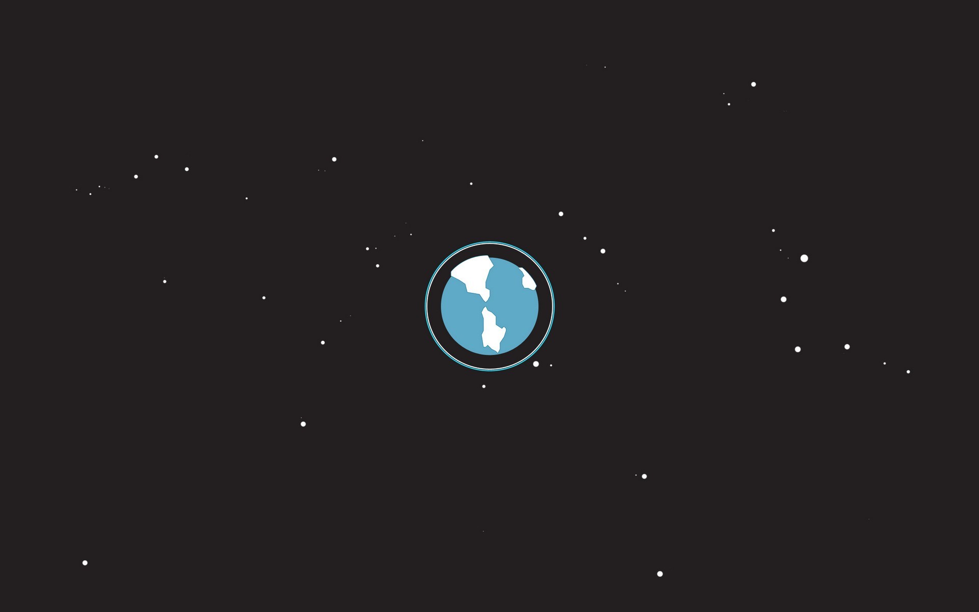 Minimalist Earth in space with stars HD Wallpaper