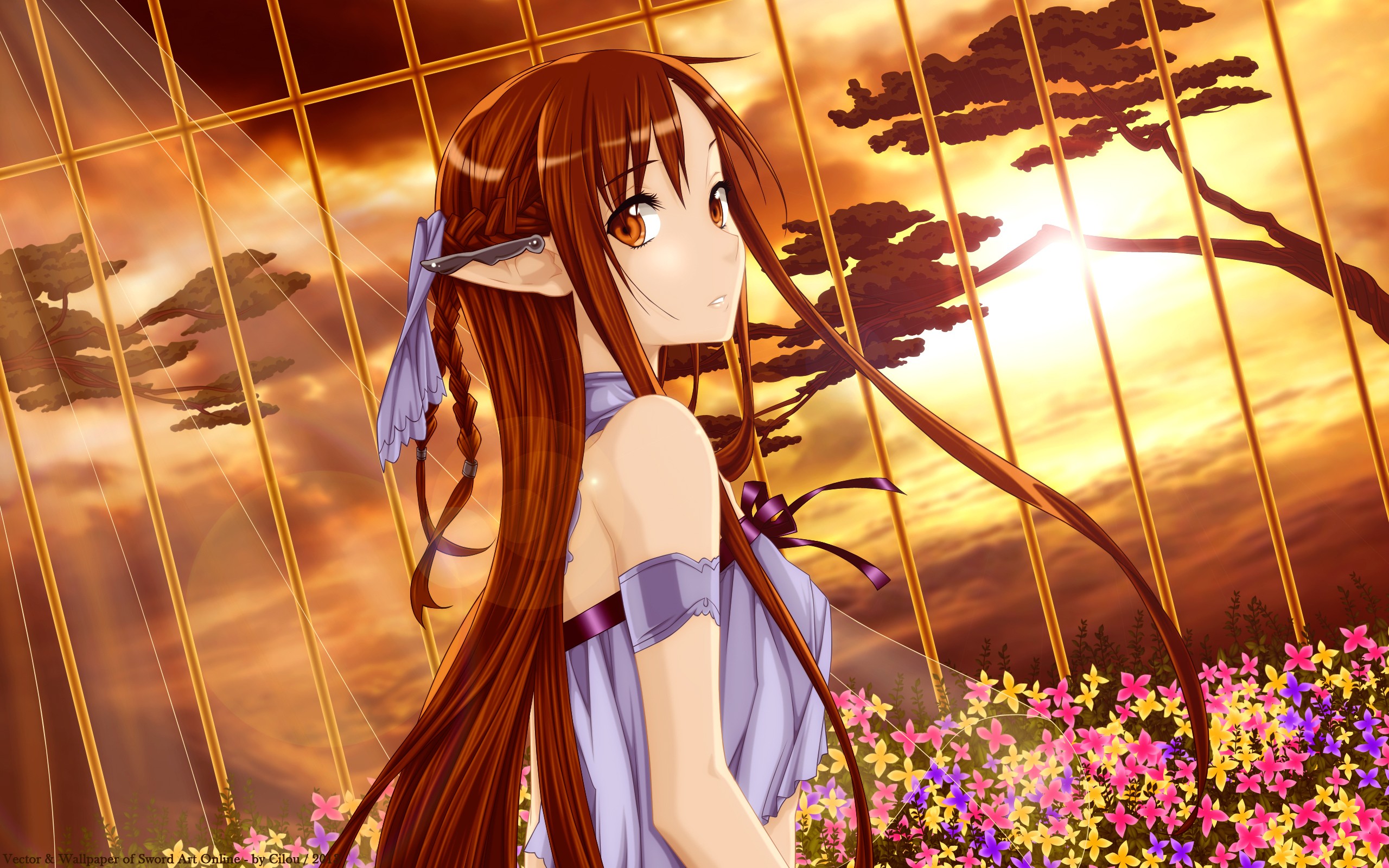 Asuna Yuuki from Sword Art Online artwork HD Wallpaper