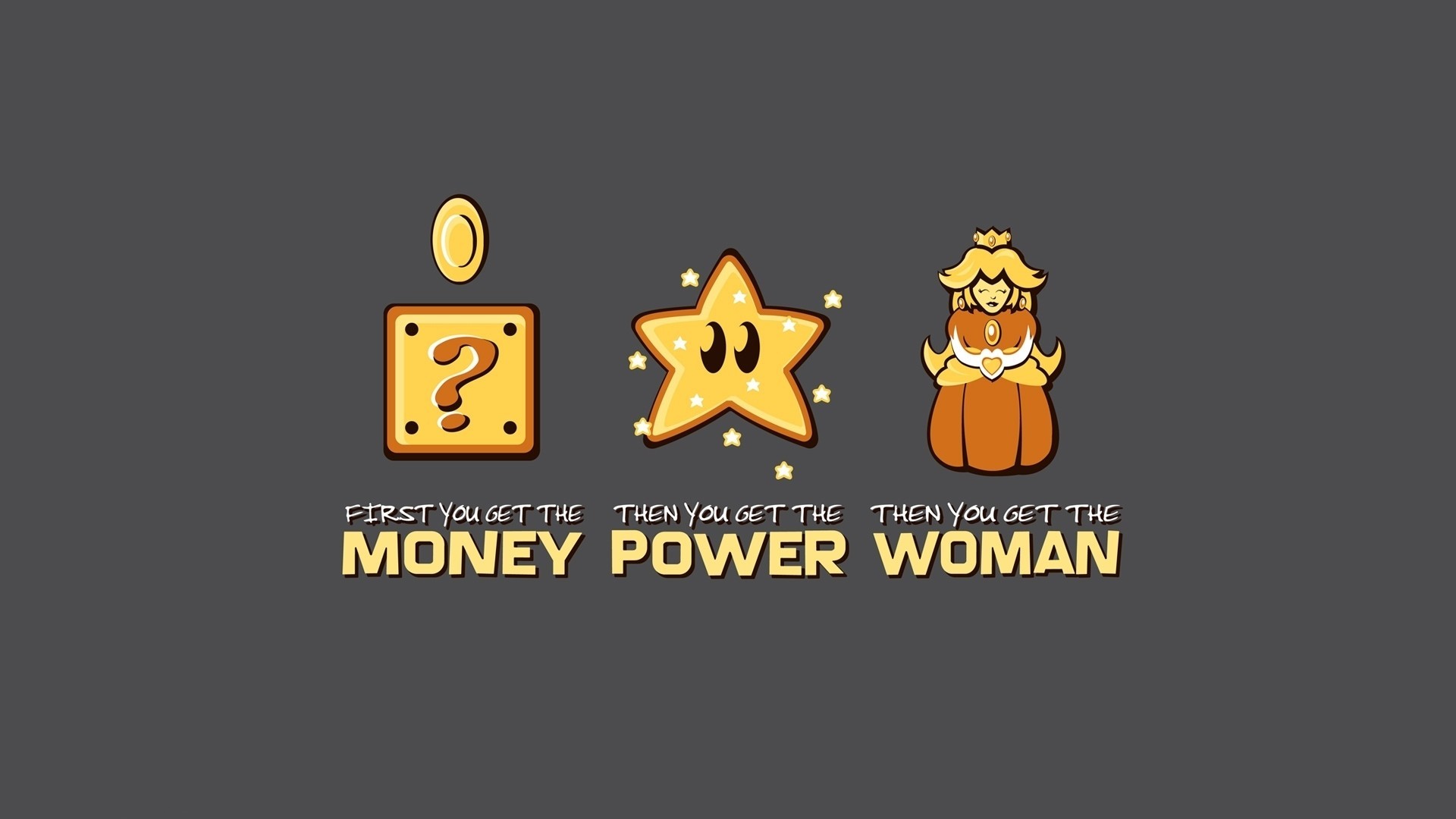Super Mario Question Block, Star, and Peach HD Wallpaper