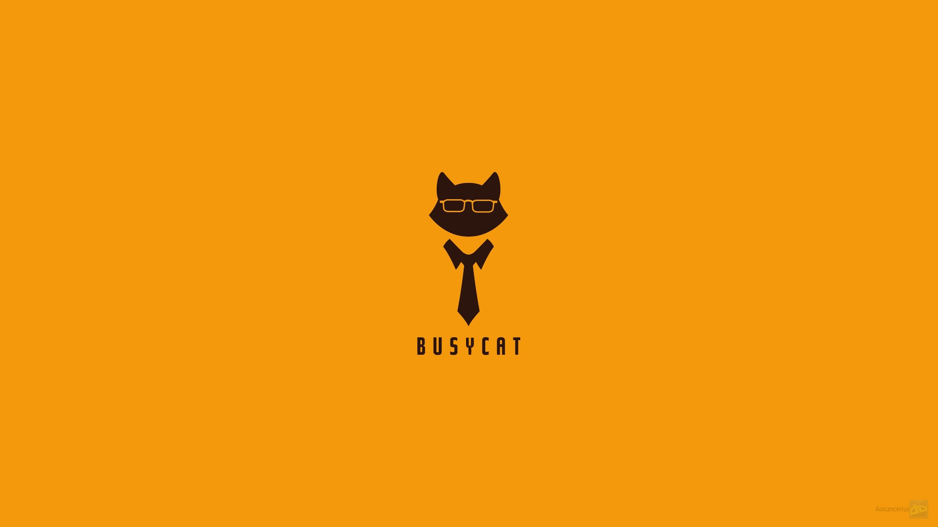 Business Cat logo with tie and glasses HD Wallpaper