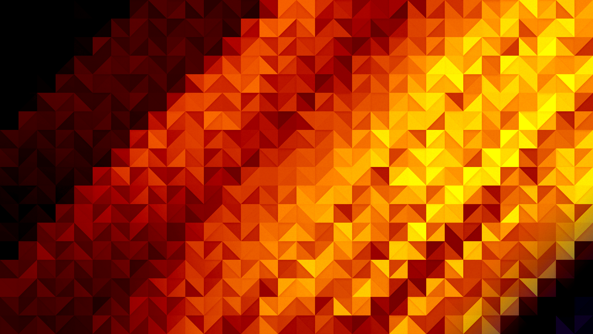 Orange and red triangular geometric pattern HD Wallpaper