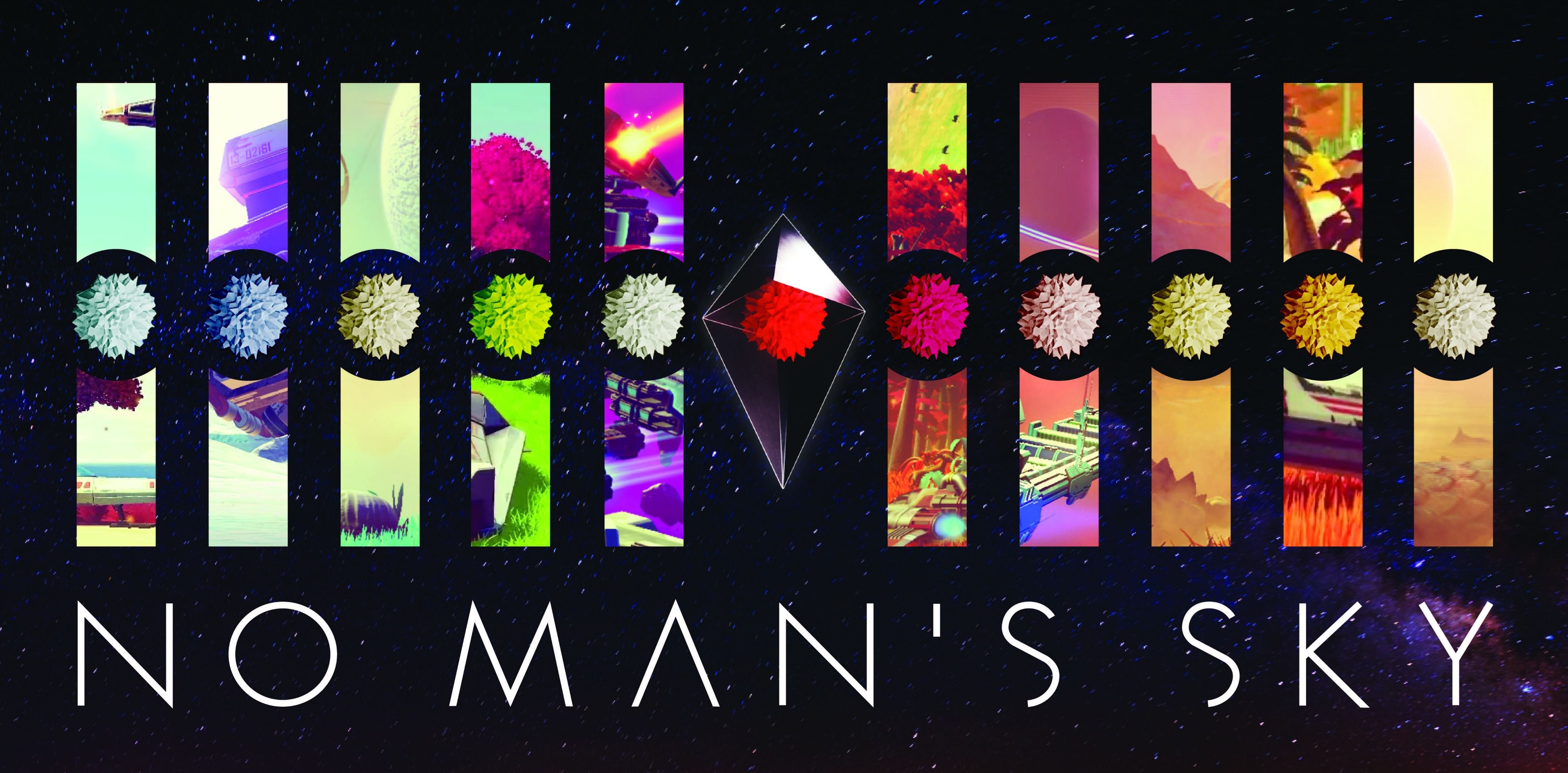No Man's Sky game art with geometric logo HD Wallpaper