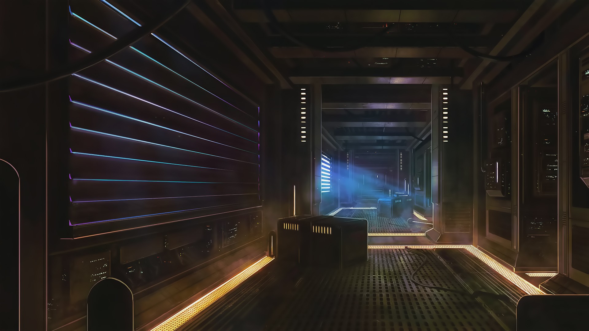 Blade Runner server room digital art HD Wallpaper