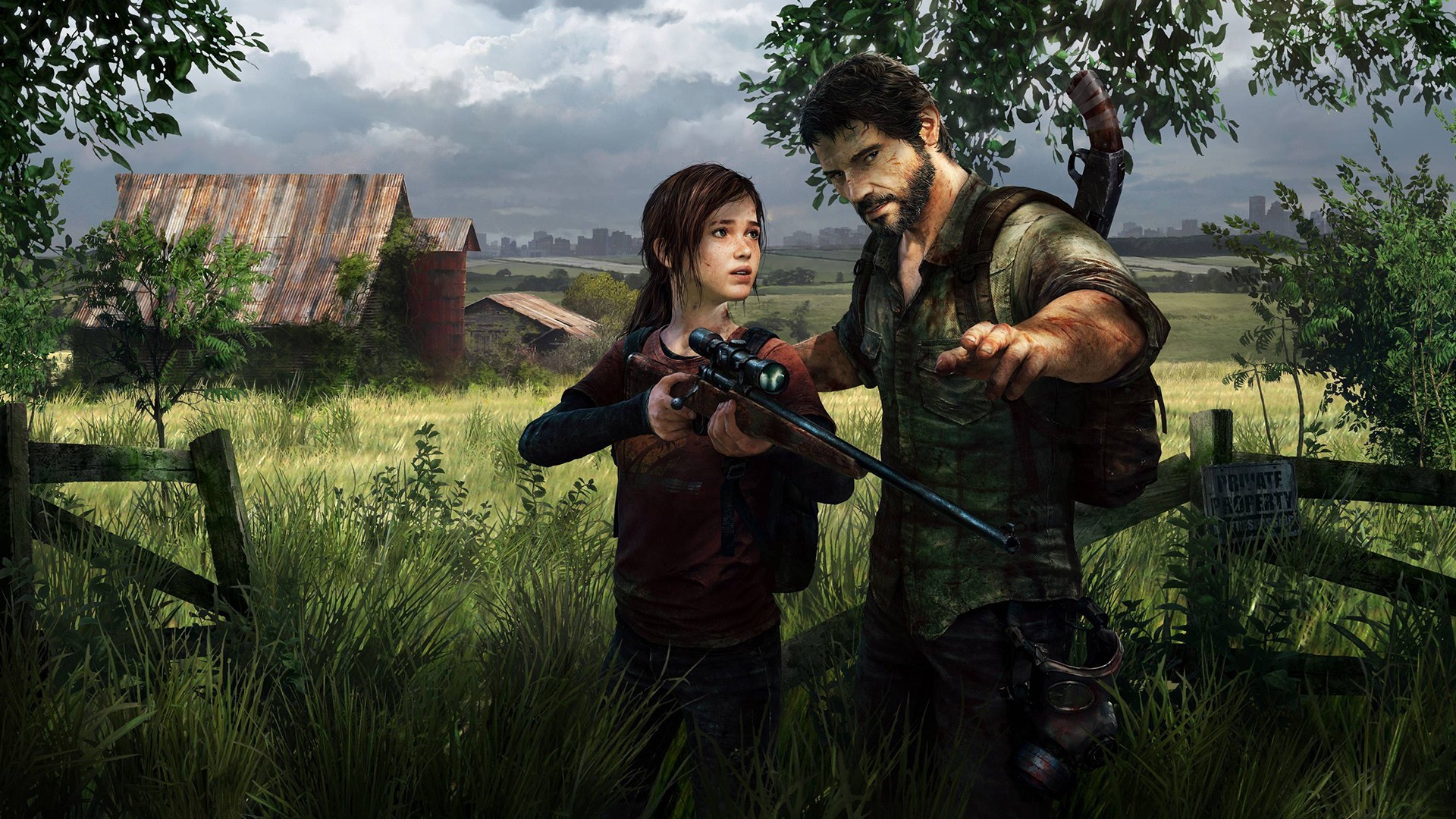 Ellie and Joel with a sniper rifle in The Last of Us HD Wallpaper
