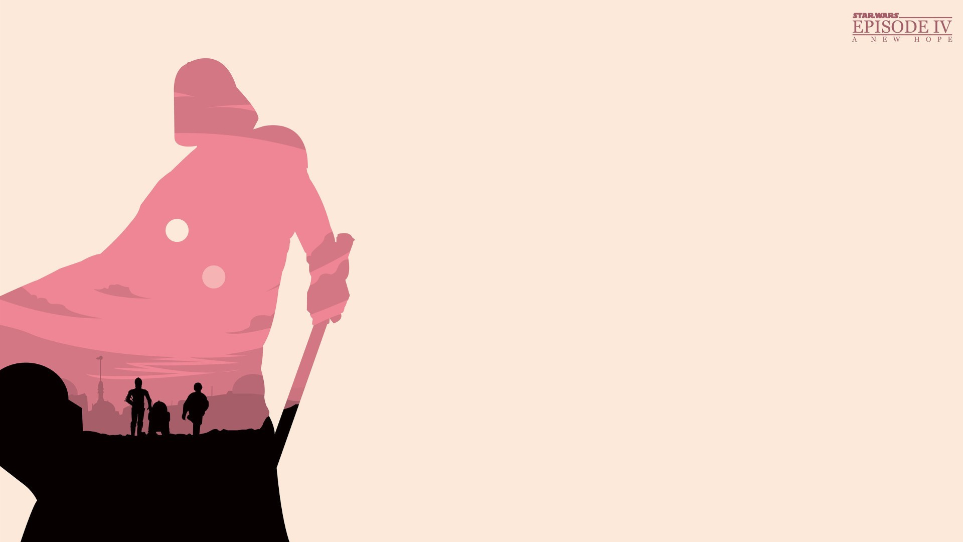Darth Vader silhouette with Star Wars: A New Hope title HD Wallpaper