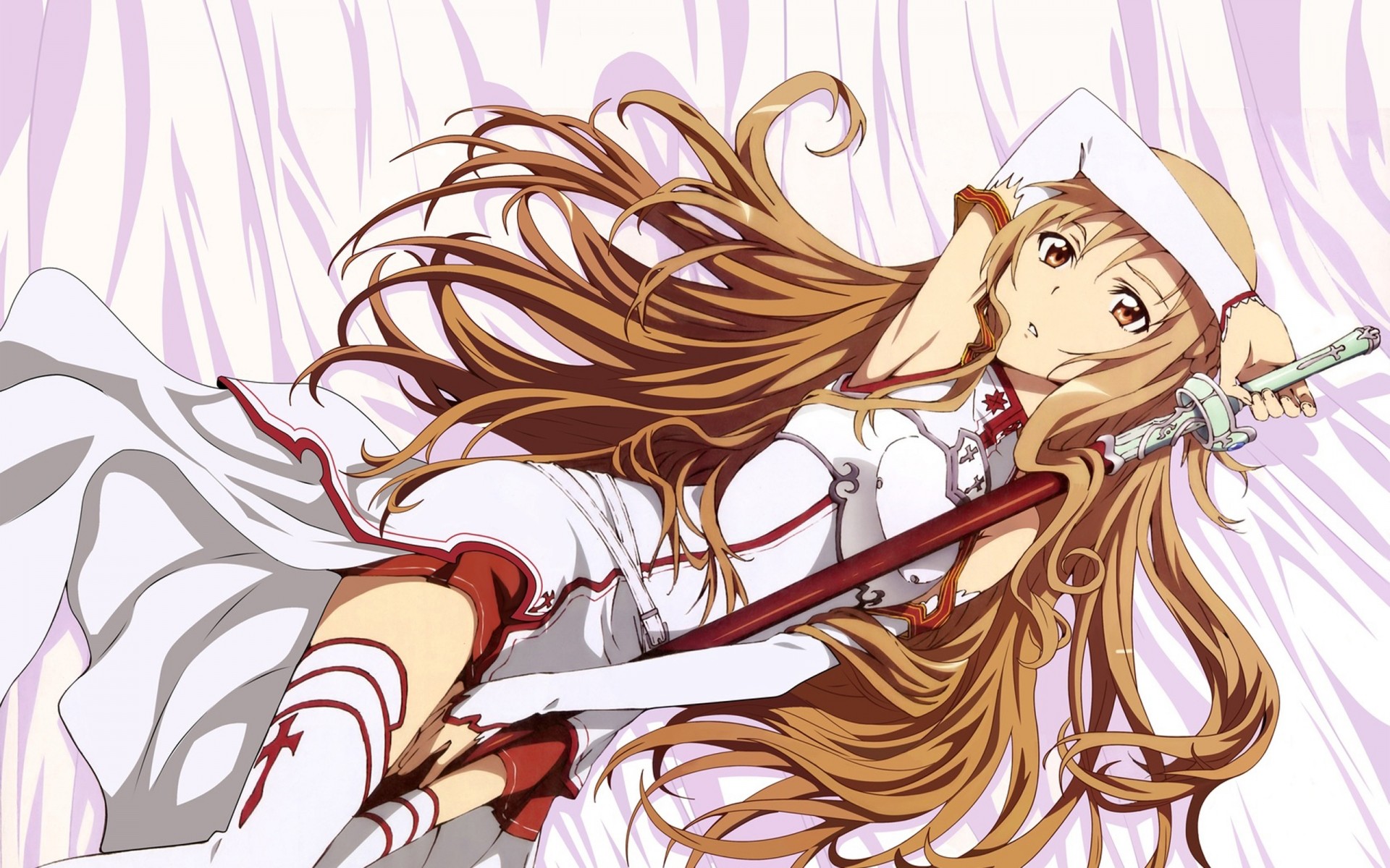 Sword Art Online Asuna with a sword HD Wallpaper