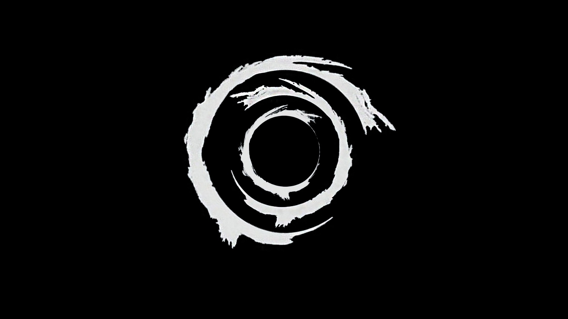 Abstract white swirl on black background HD Wallpaper