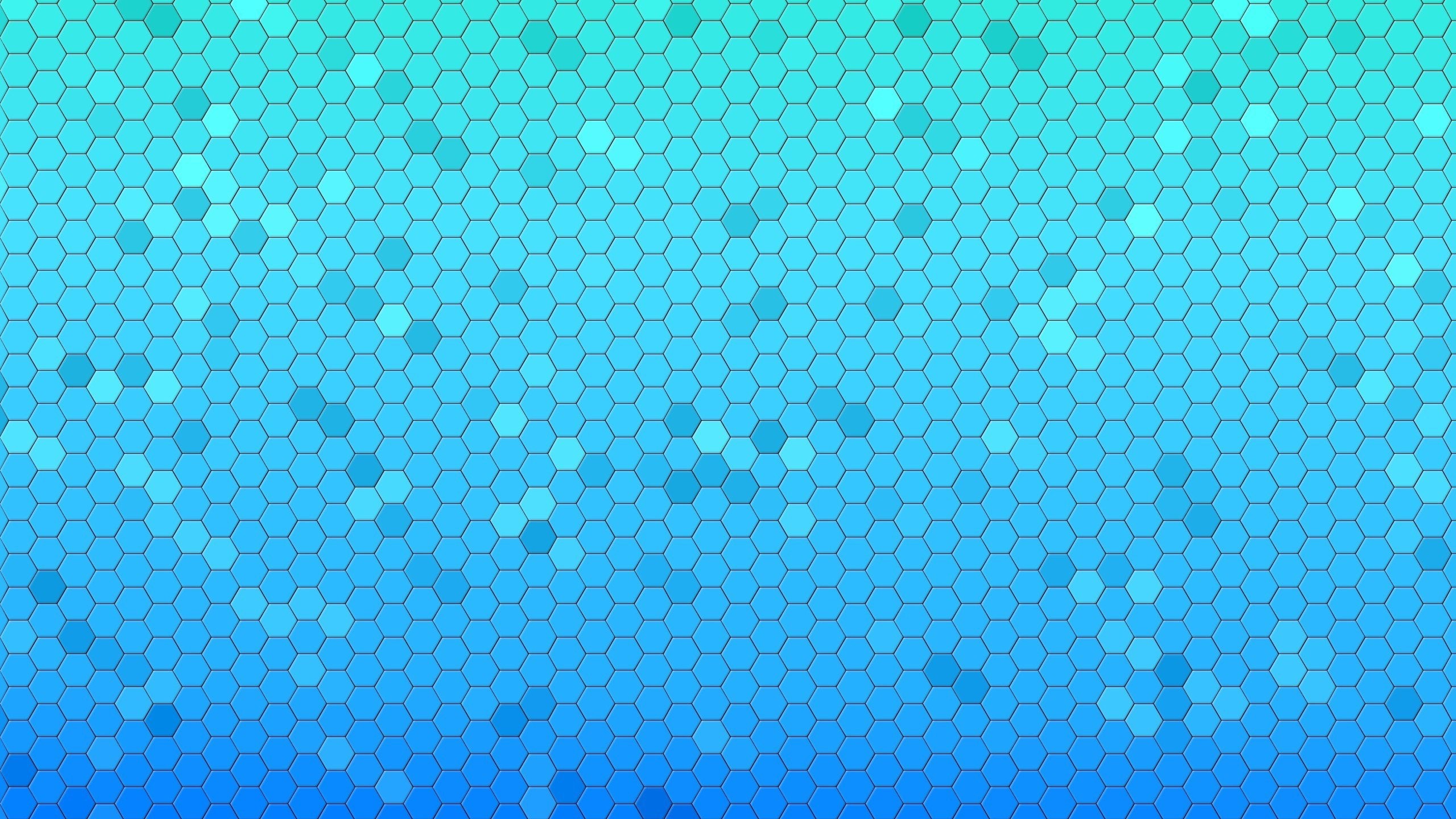 Blue and teal hexagonal pattern HD Wallpaper