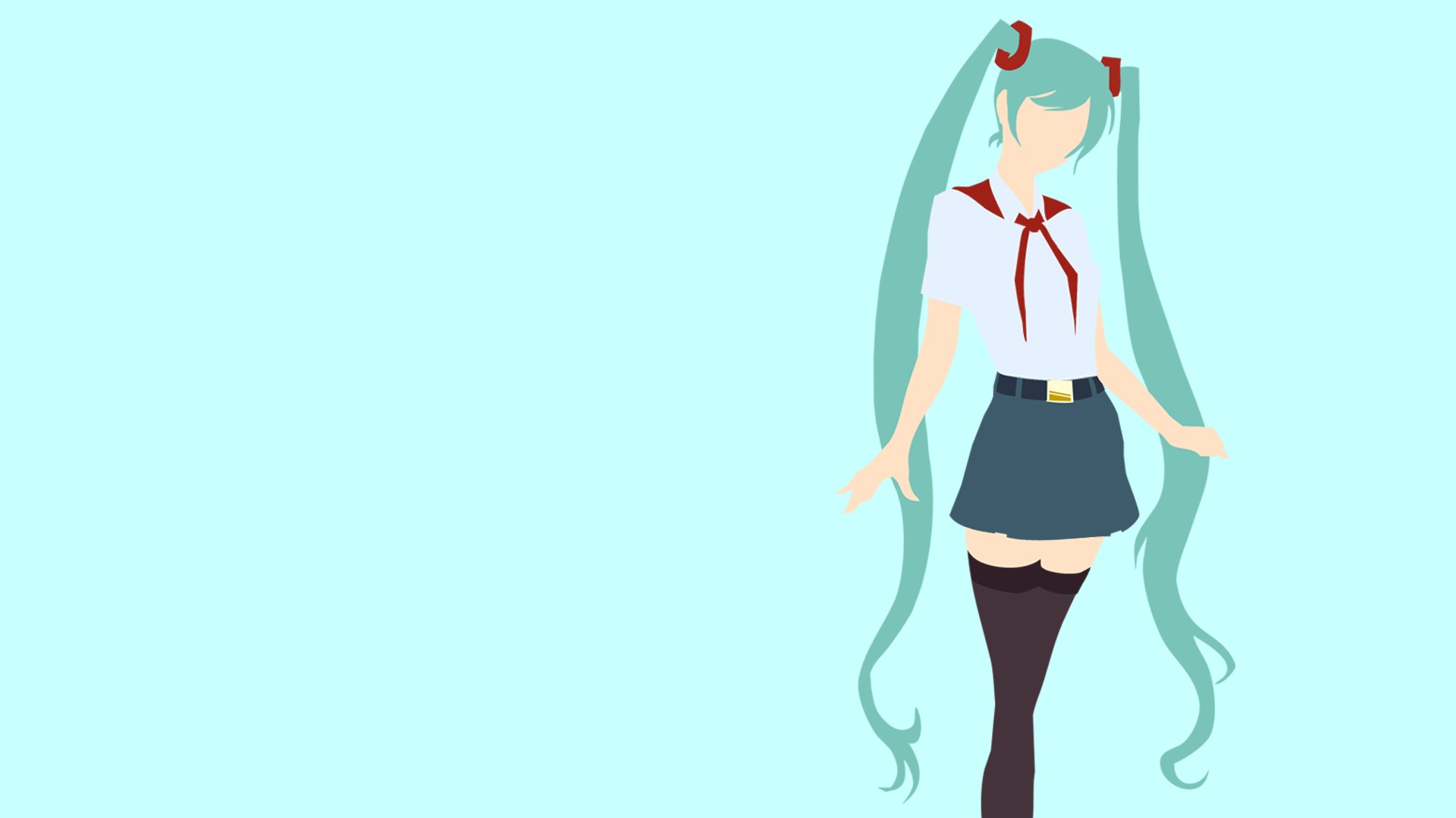 Hatsune Miku in a school uniform HD Wallpaper