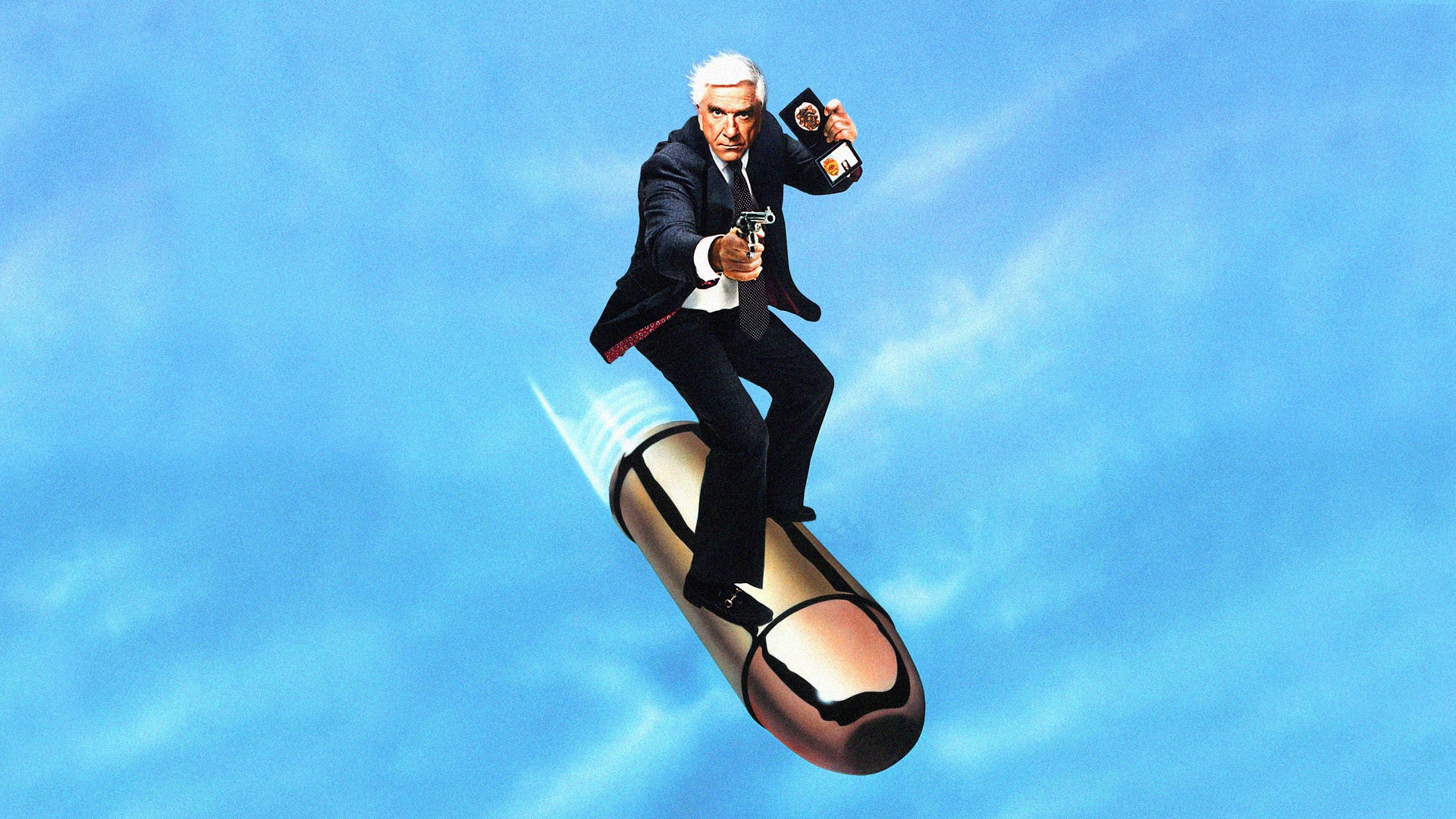 Leslie Nielsen riding a bullet HD Wallpaper