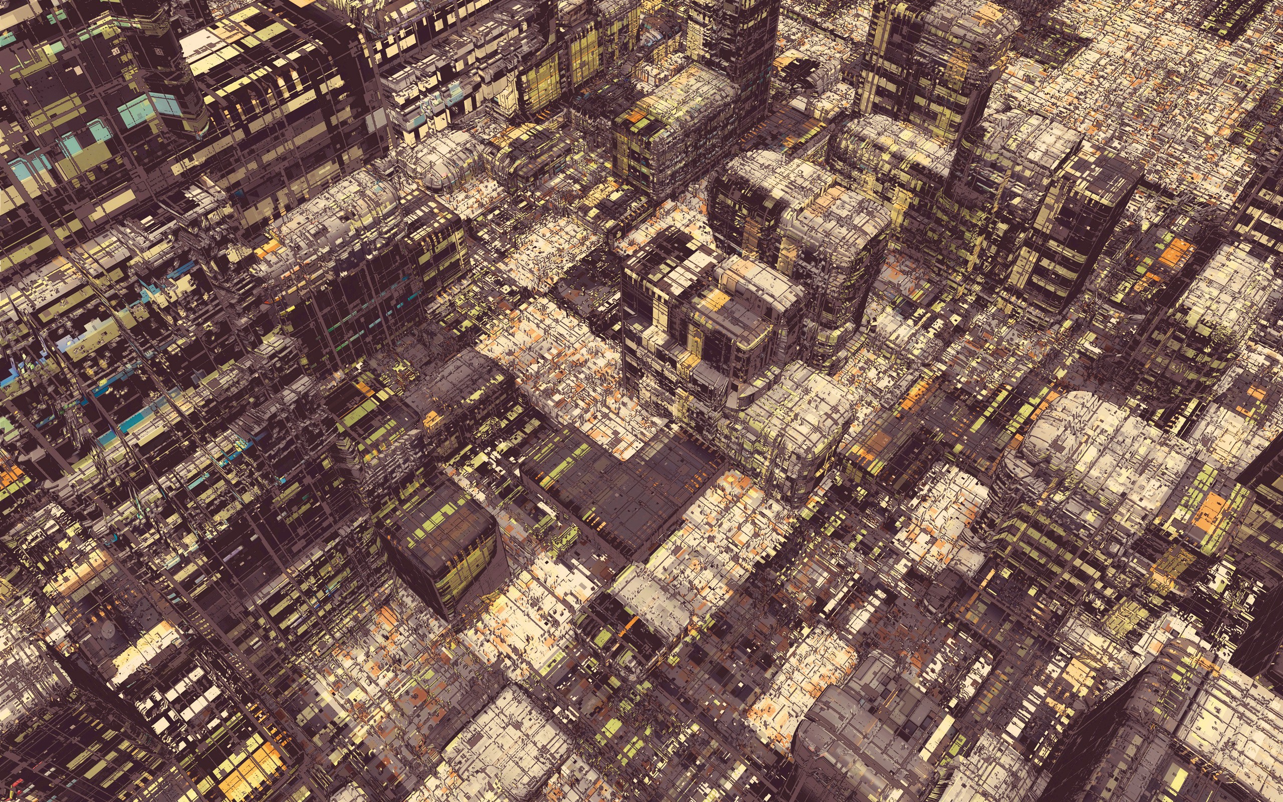 Digital art cityscape by Atelier Olschinsky HD Wallpaper