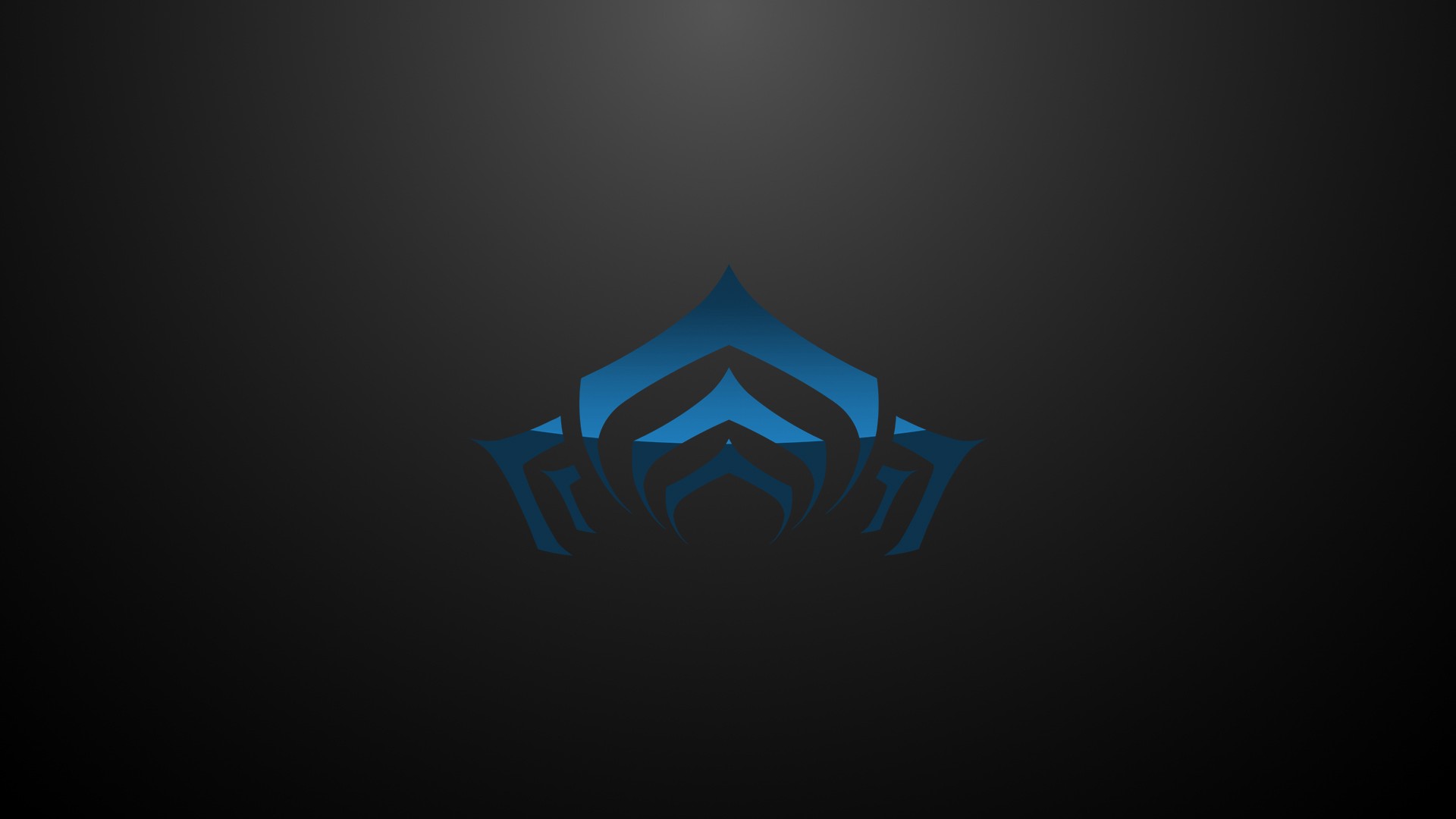 Warframe logo with blue gradient on dark background HD Wallpaper