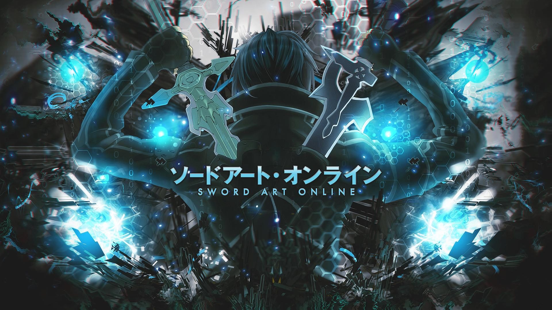 Kirigaya Kazuto from Sword Art Online with swords HD Wallpaper