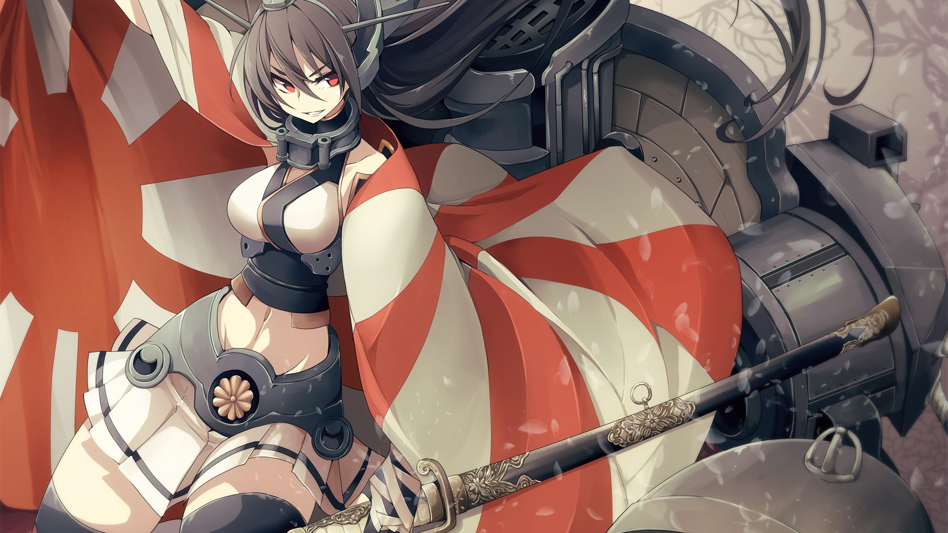 Nagato from Kantai Collection with a sword HD Wallpaper