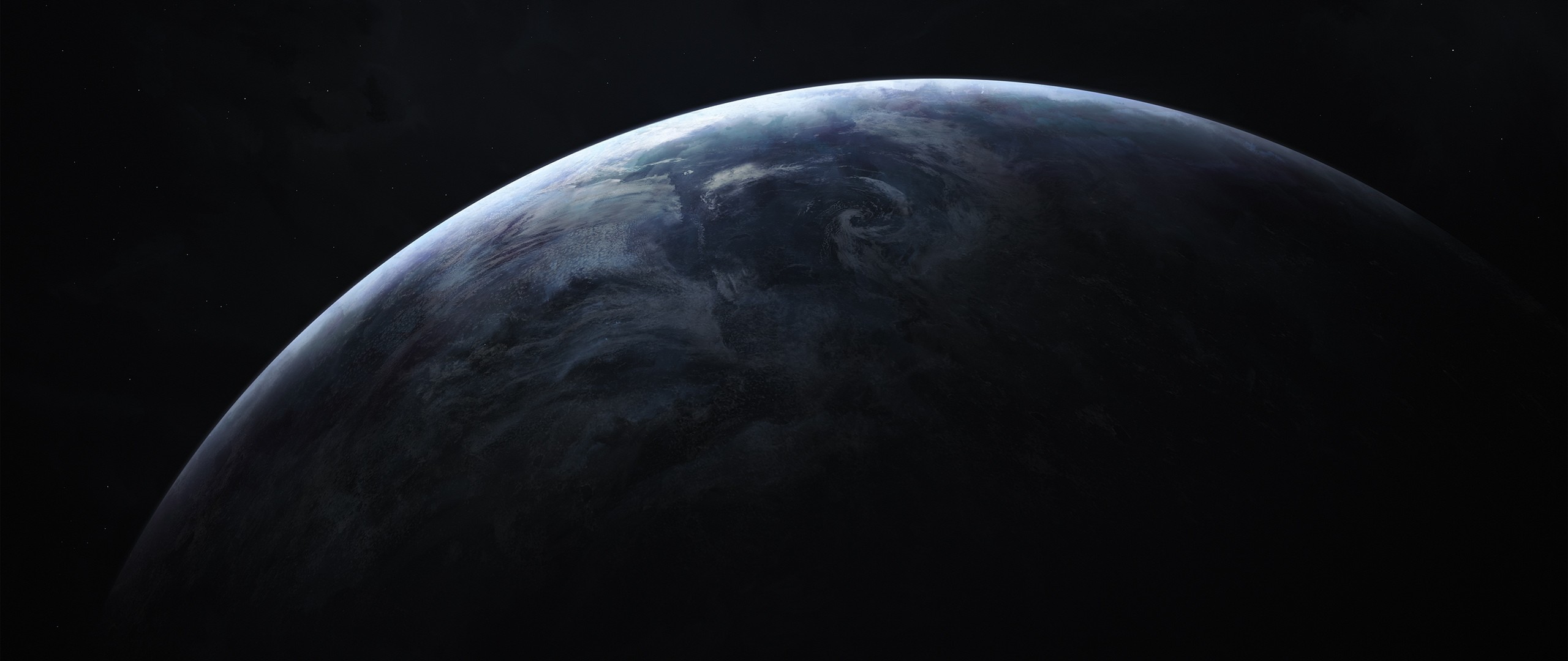 Planet Earth in space with shadows HD Wallpaper