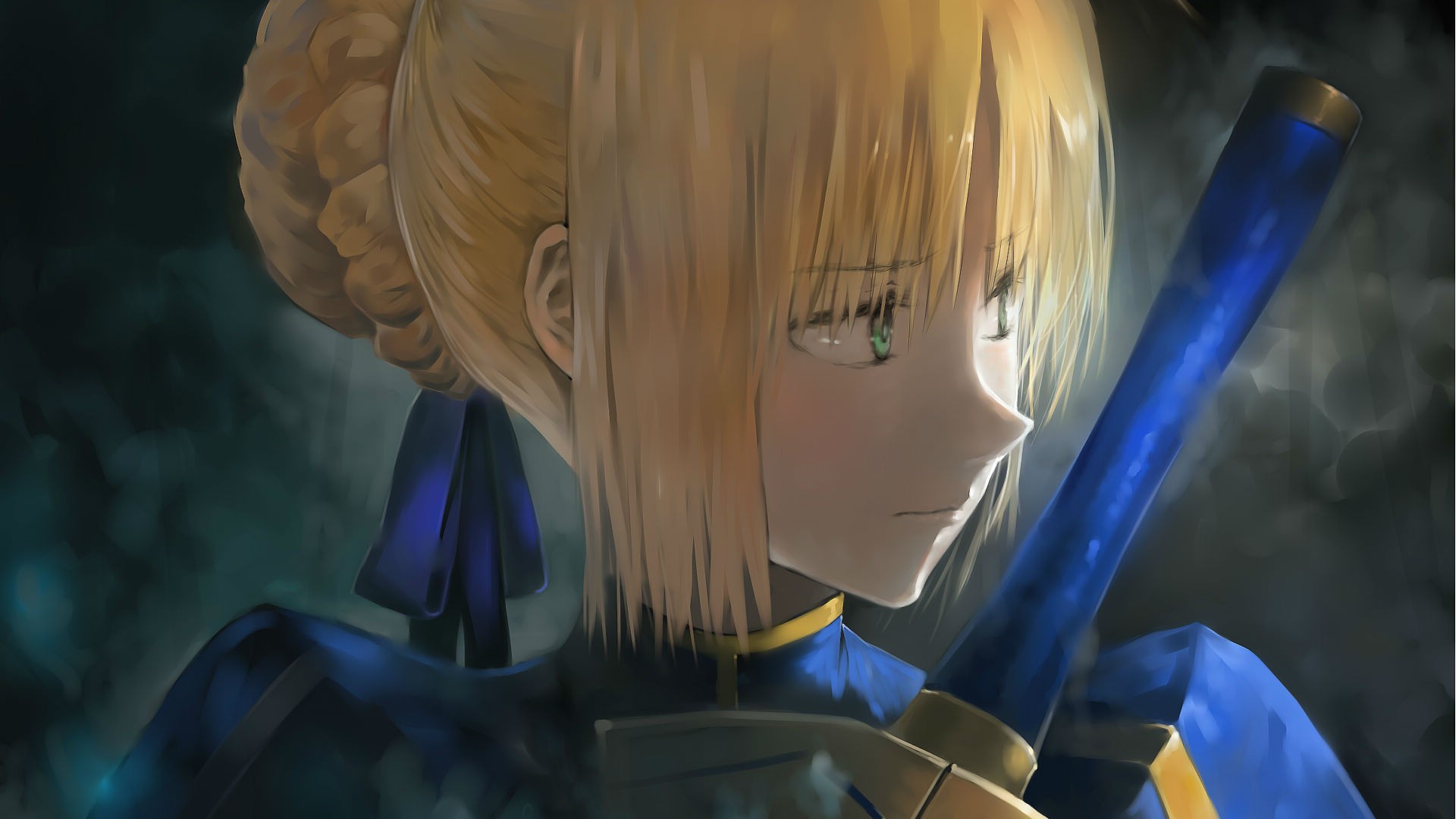 Saber from Fate Series holding a sword HD Wallpaper