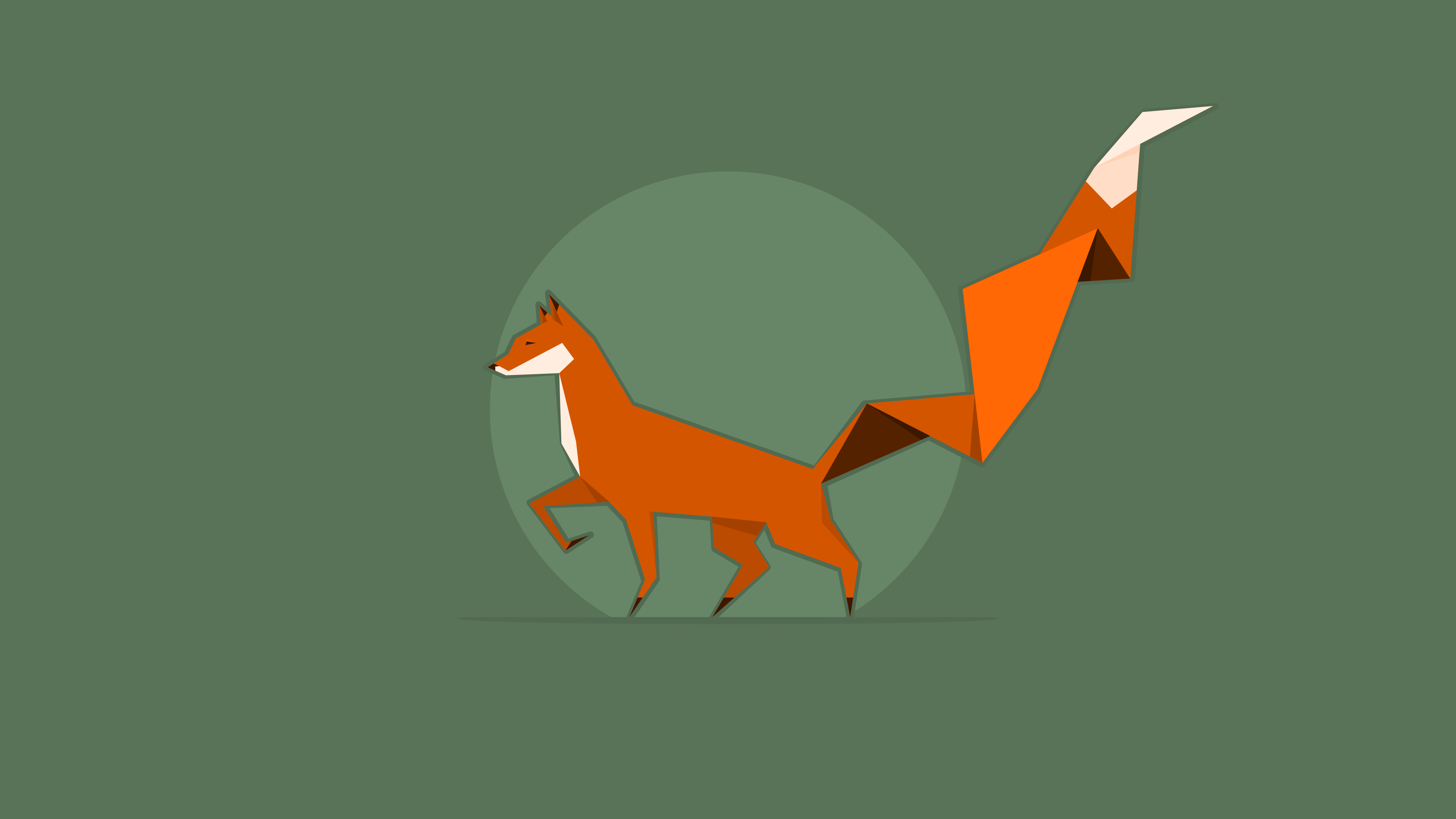 Minimalist origami fox illustration HD Wallpaper