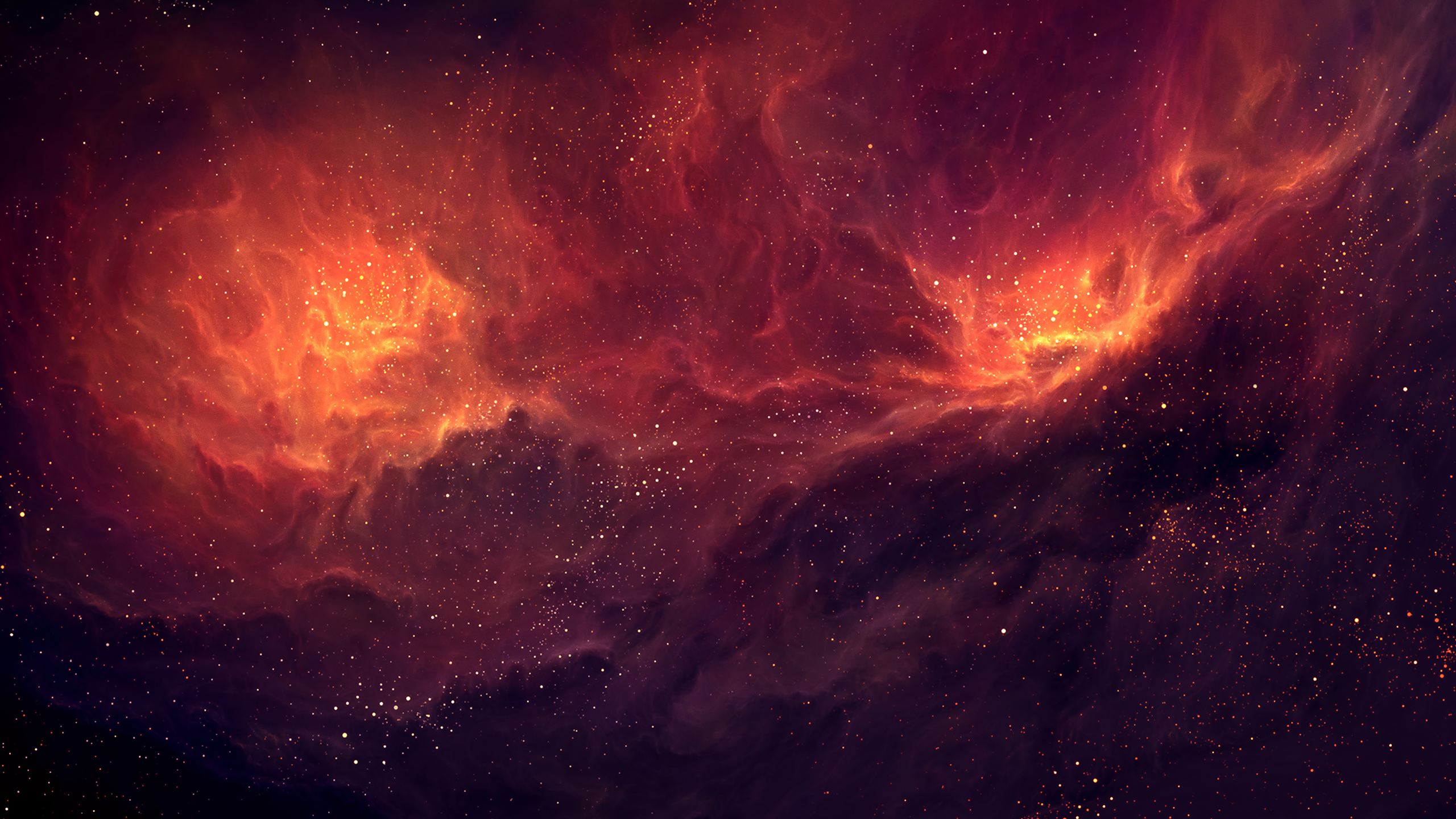 Digital art of a vibrant nebula with stars HD Wallpaper