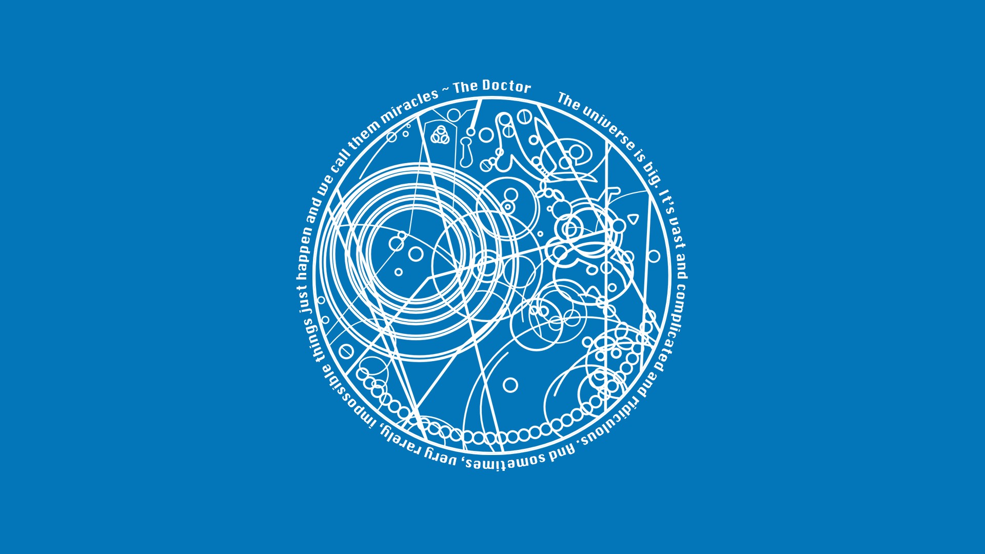 Doctor Who Gallifreyan writing on blue background HD Wallpaper