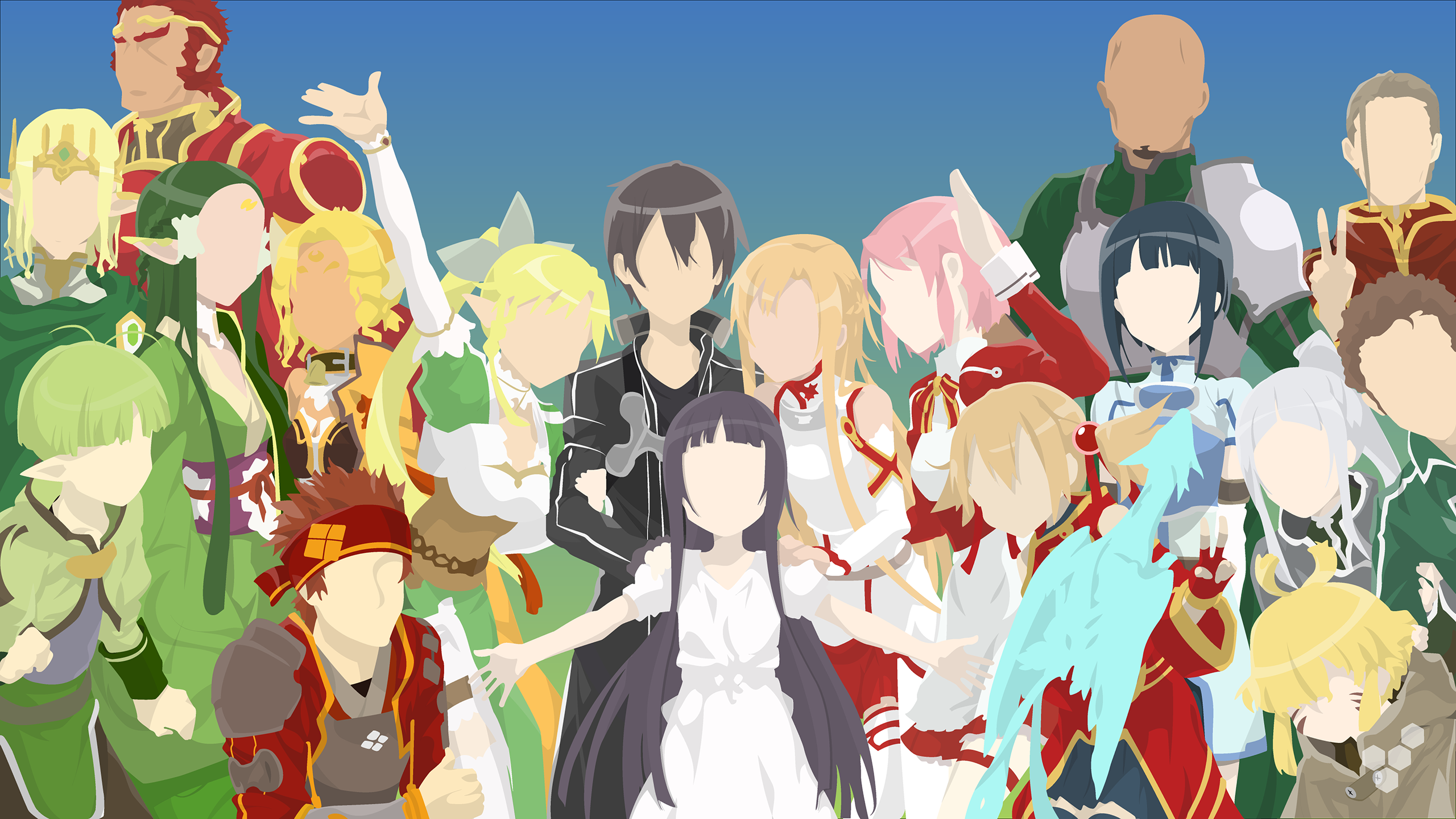 Sword Art Online Characters Minimalist Art HD Wallpaper