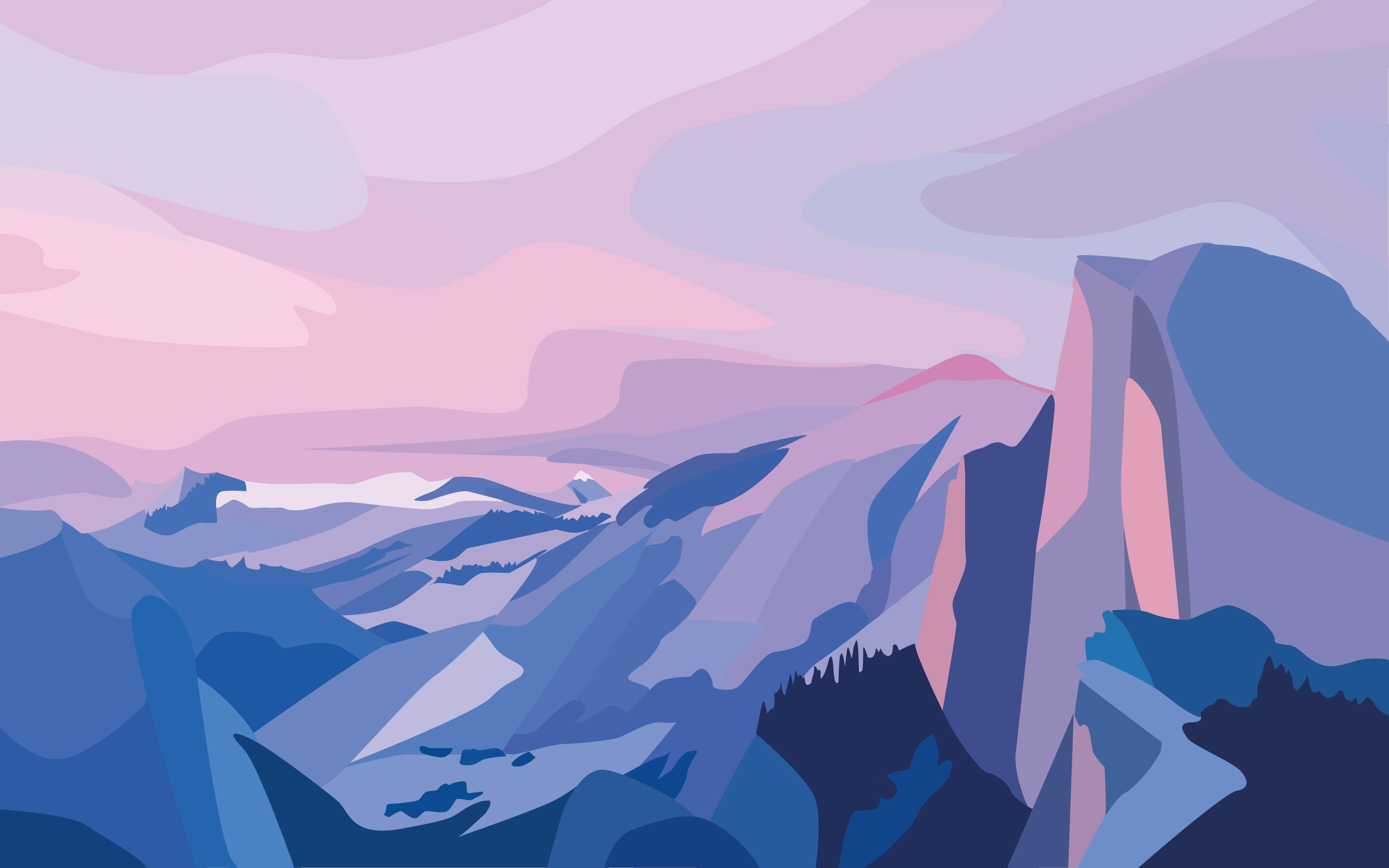 Minimalist mountain landscape at sunrise HD Wallpaper