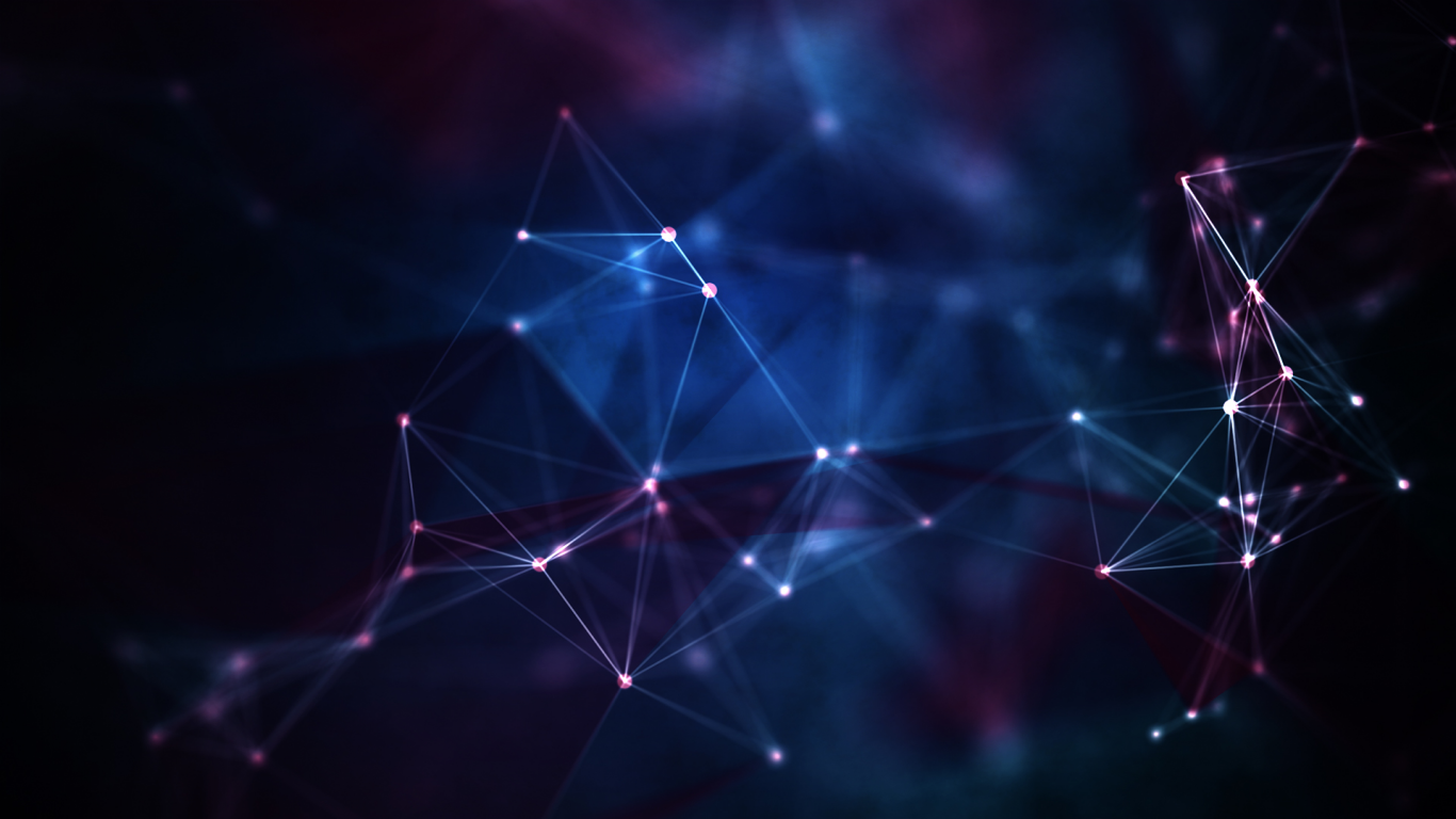Abstract digital art with glowing geometric network HD Wallpaper