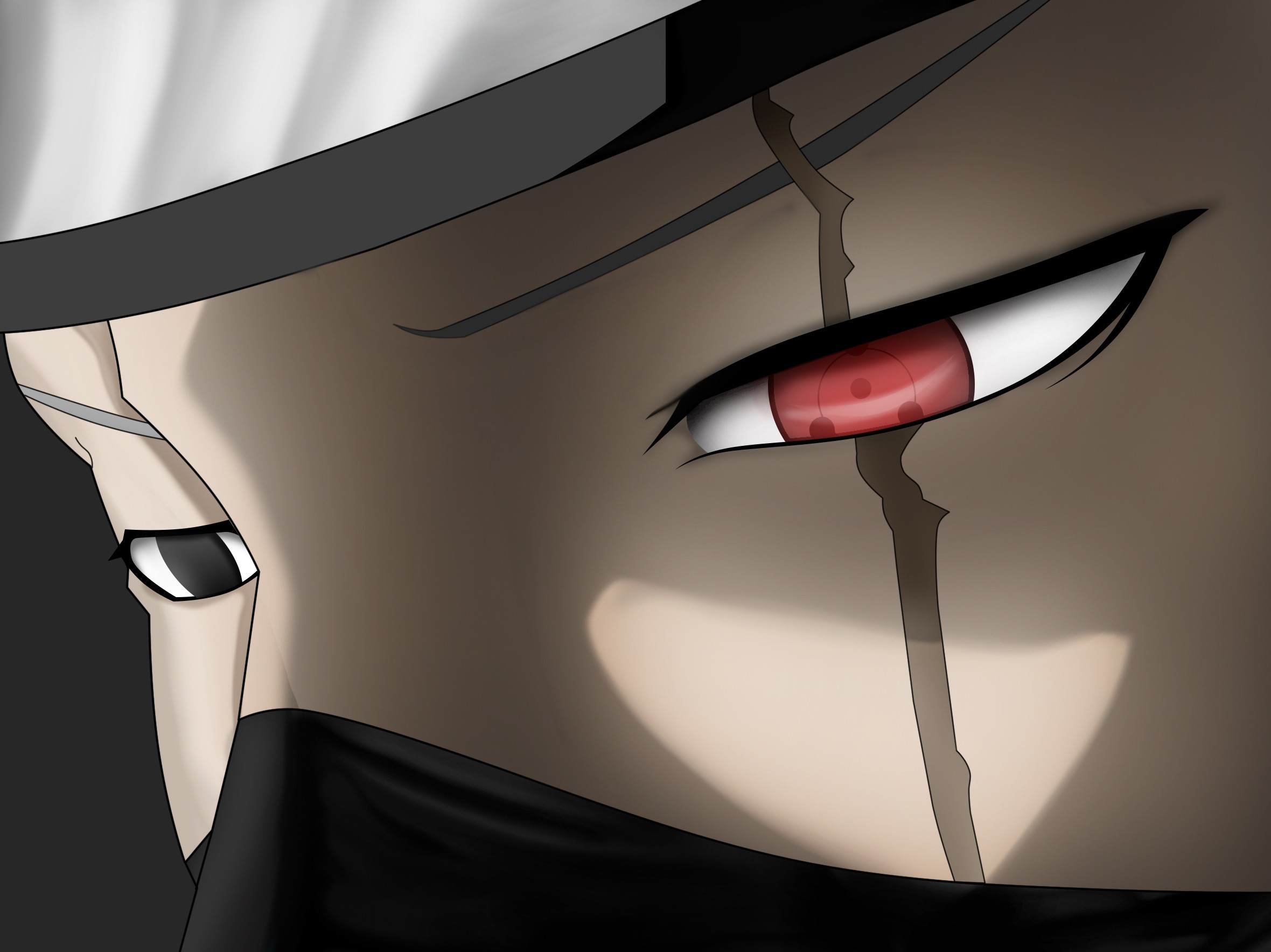 Hatake Kakashi with Sharingan eye HD Wallpaper
