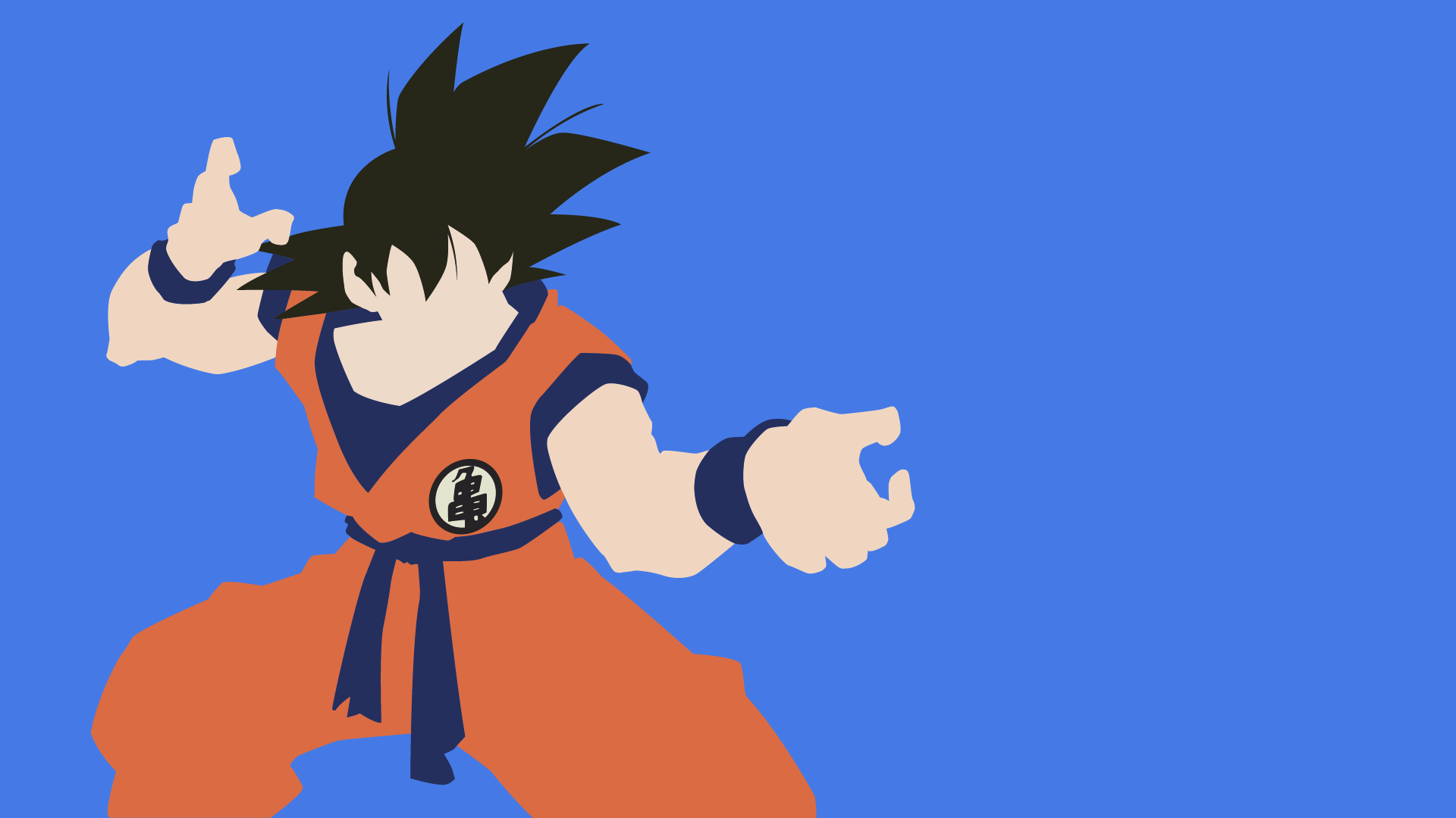Minimalist Son Goku in orange gi HD Wallpaper