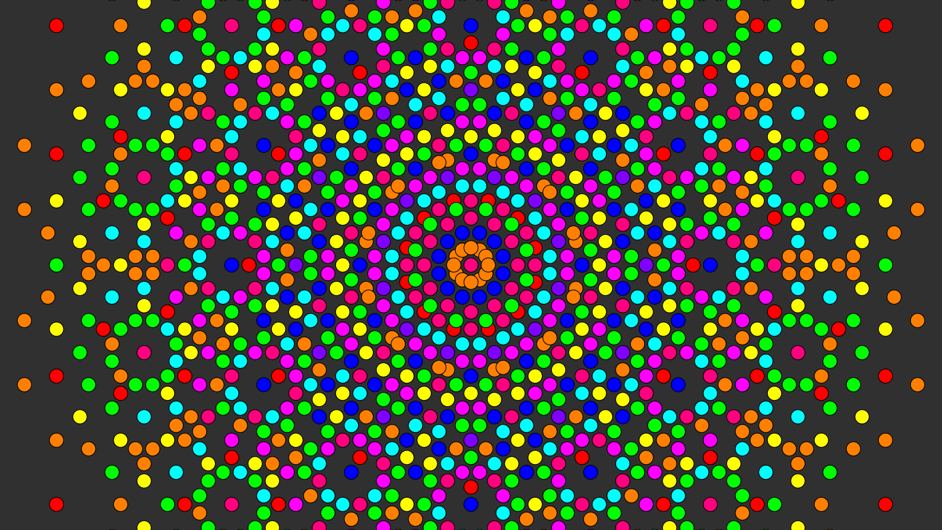 Colorful abstract symmetry artwork with circles HD Wallpaper