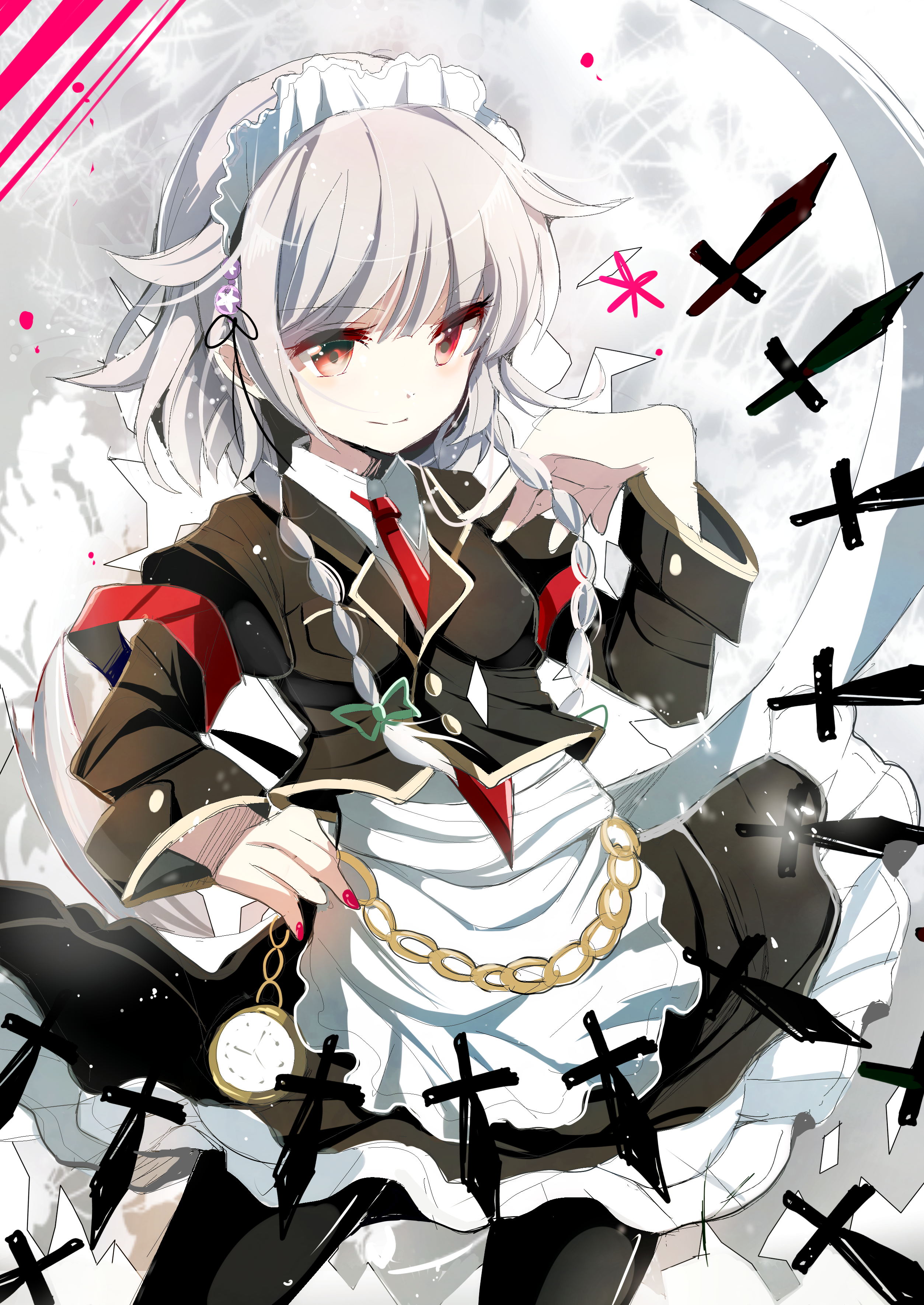 Izayoi Sakuya from Touhou in a maid outfit HD Wallpaper