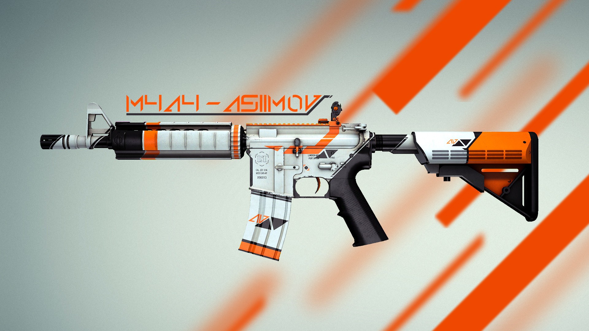 M4A4 | Asiimov skin from Counter-Strike HD Wallpaper