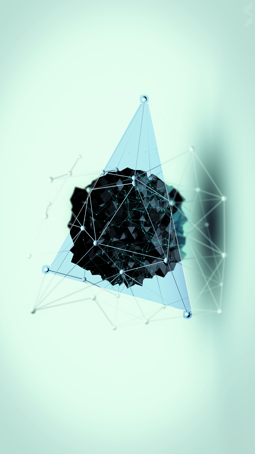 Abstract geometric render with a triangular prism HD Wallpaper