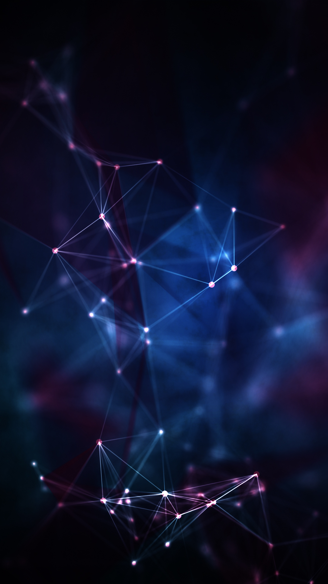 Abstract network of glowing nodes and lines HD Wallpaper