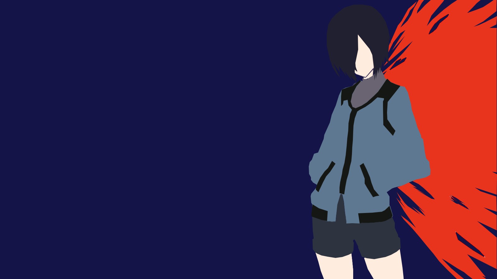Touka Kirishima from Tokyo Ghoul, minimalist art HD Wallpaper
