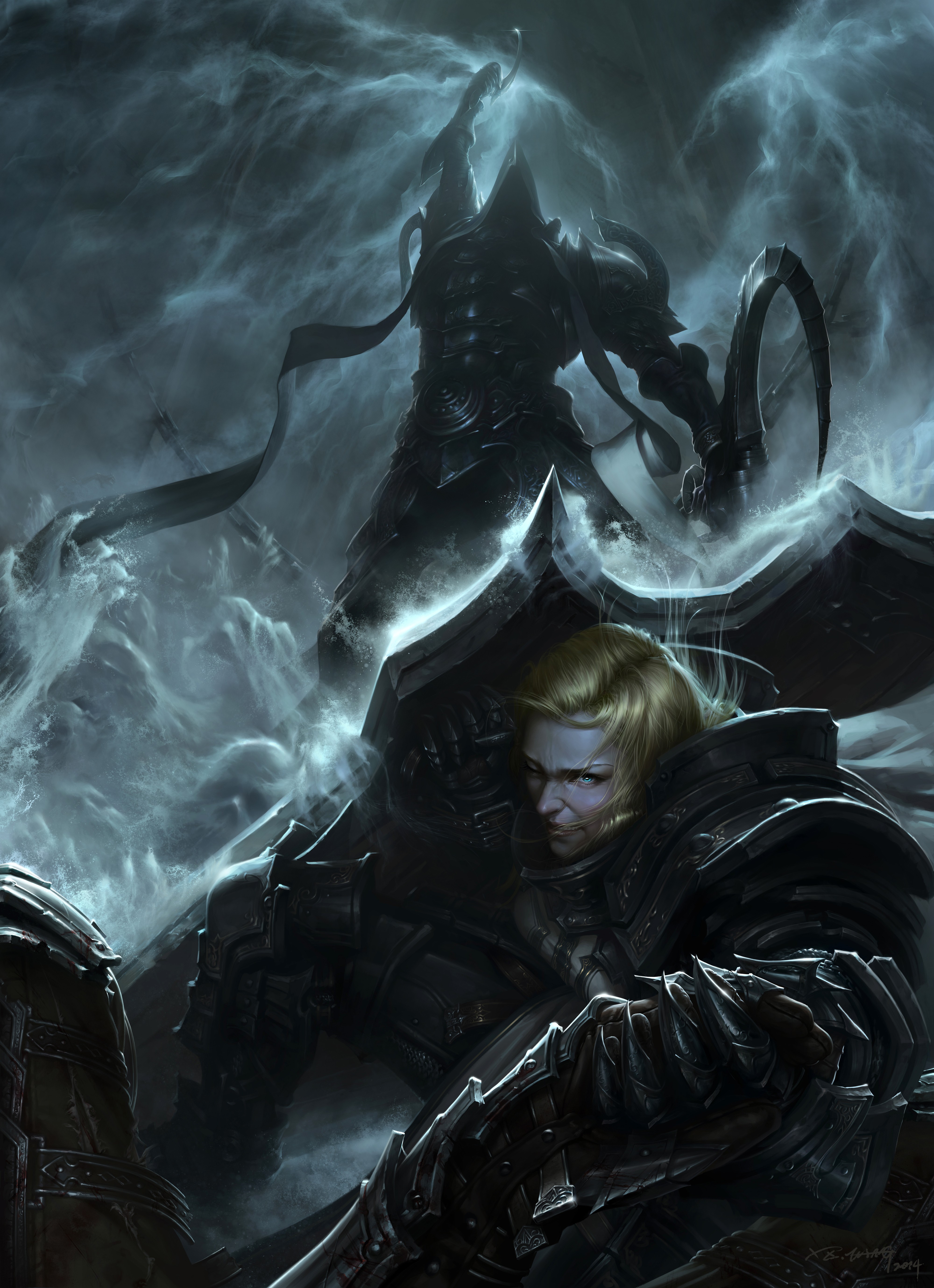 Diablo Crusaders in a stormy battle HD Wallpaper