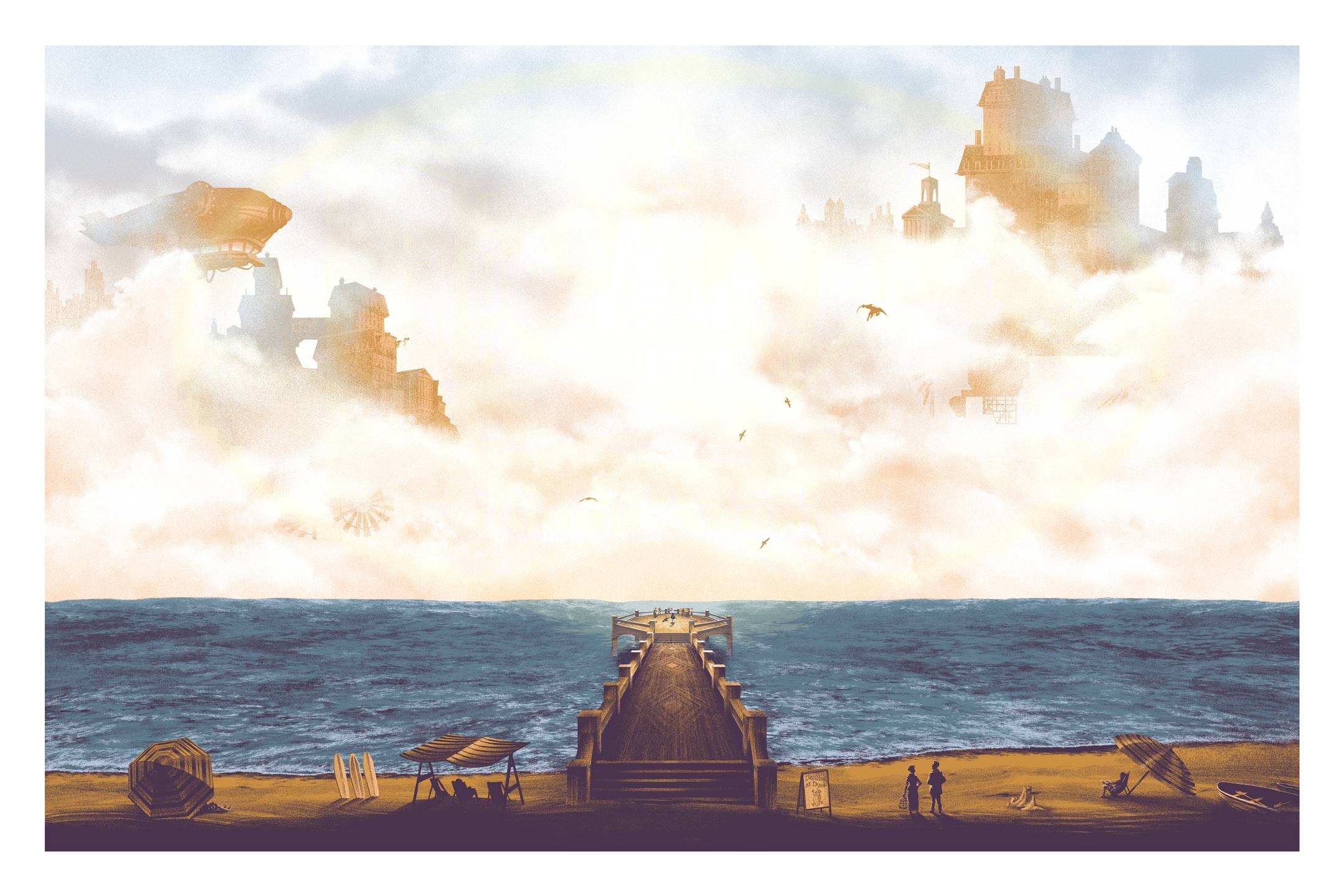BioShock Infinite Sky-City and Beach HD Wallpaper