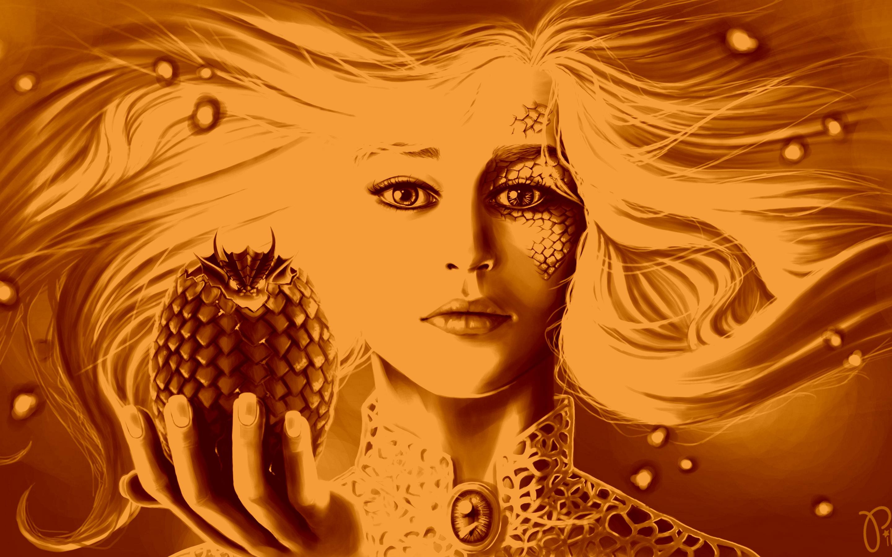 Daenerys Targaryen holding a dragon egg HD Wallpaper