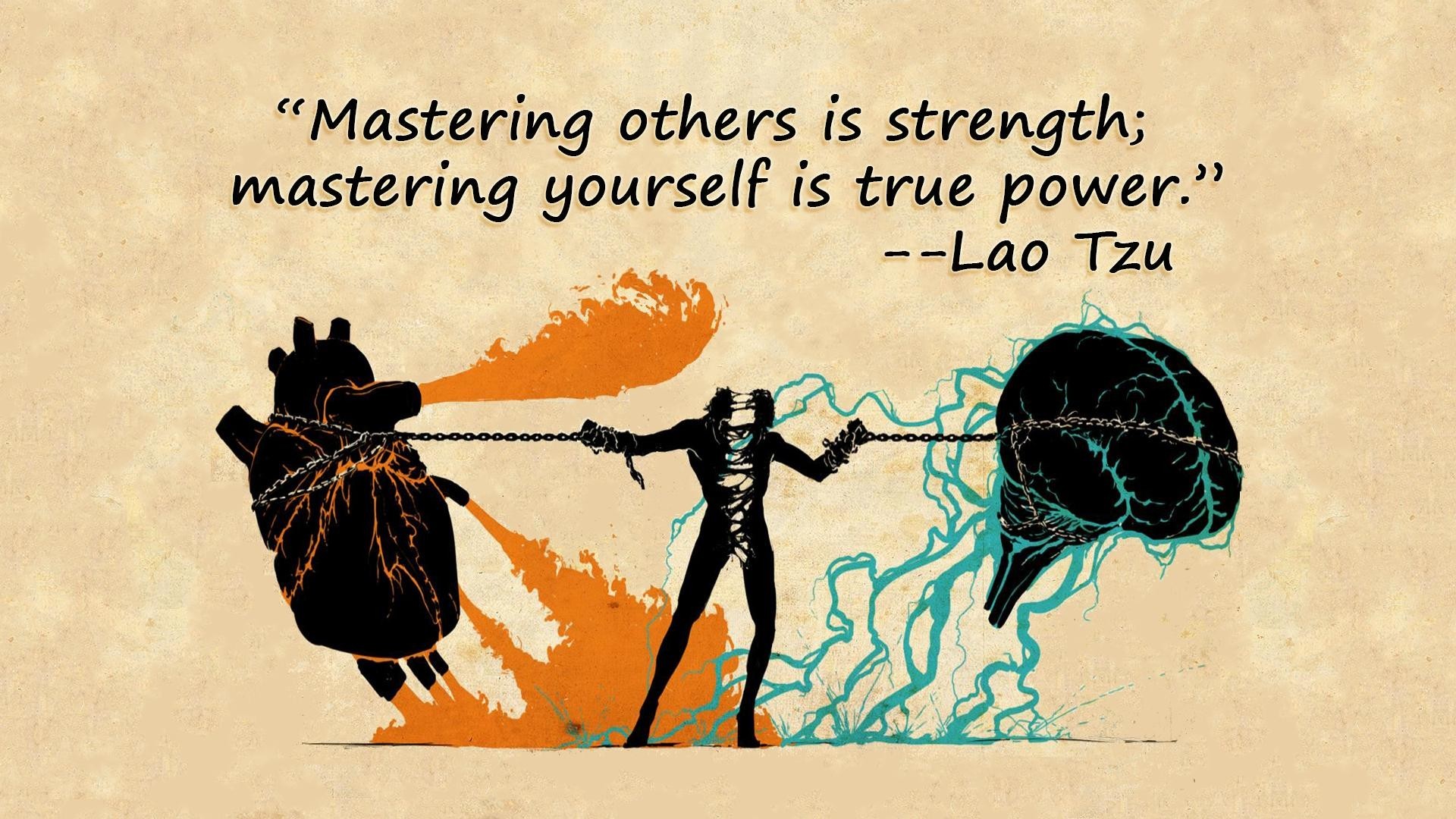 Lao Tzu quote about mastering yourself HD Wallpaper