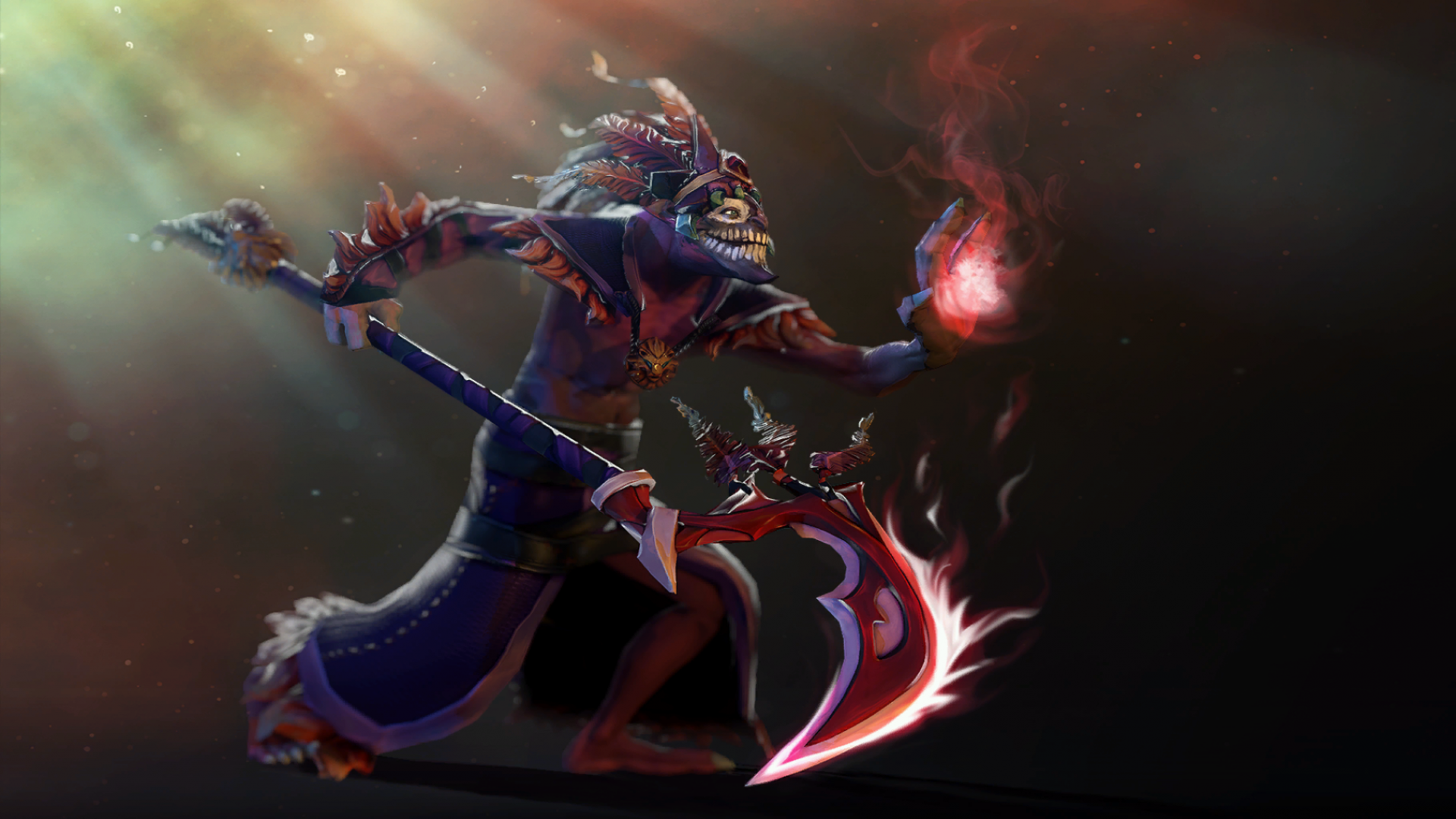 Dazzle from Dota 2 with a scythe and magic HD Wallpaper