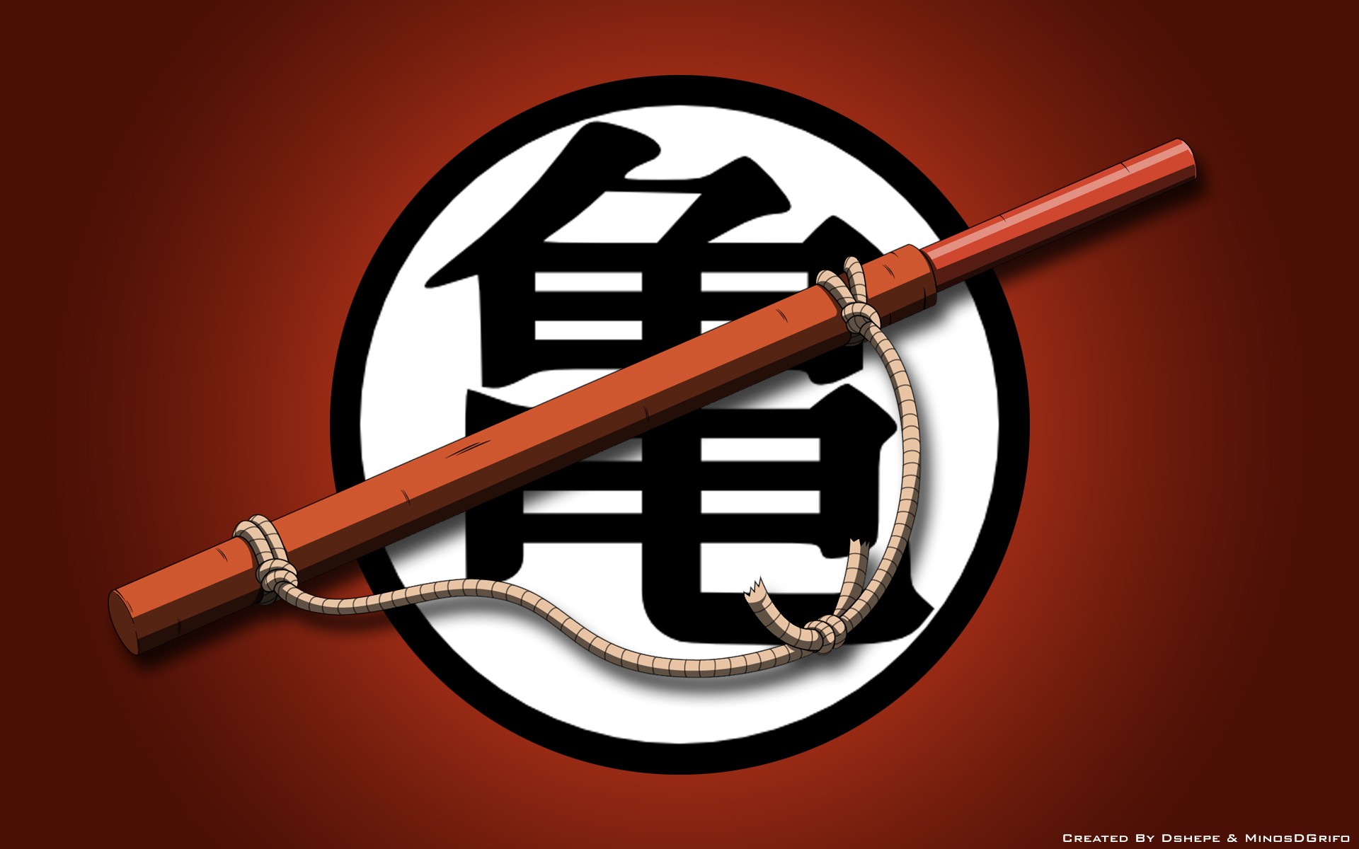 Dragon Ball Z Nyoibo Staff and Kame Symbol HD Wallpaper