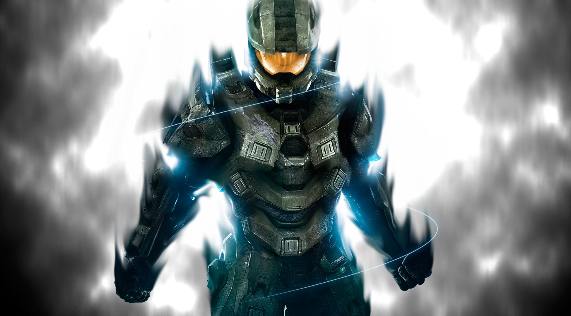 Master Chief from Halo with glowing energy HD Wallpaper
