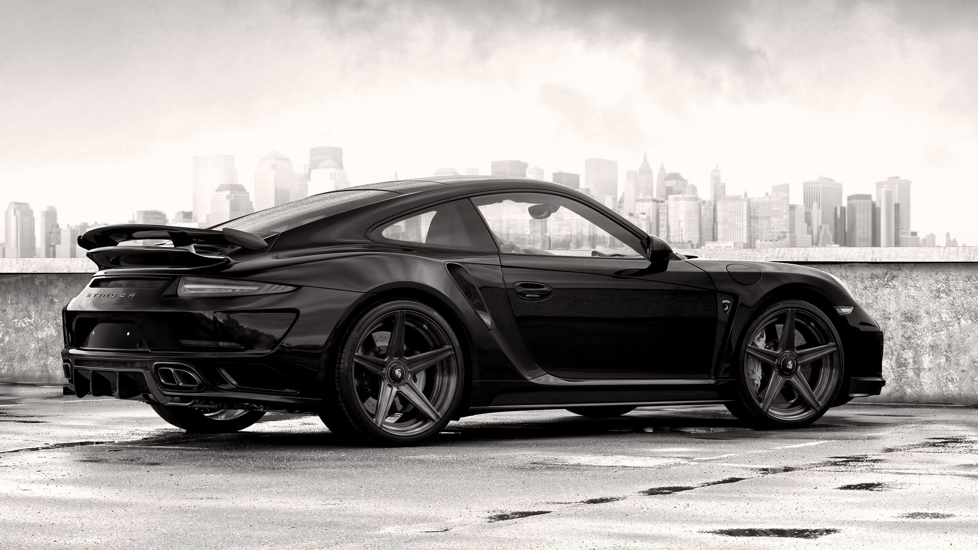 Black Porsche 911 Turbo S HD Wallpaper