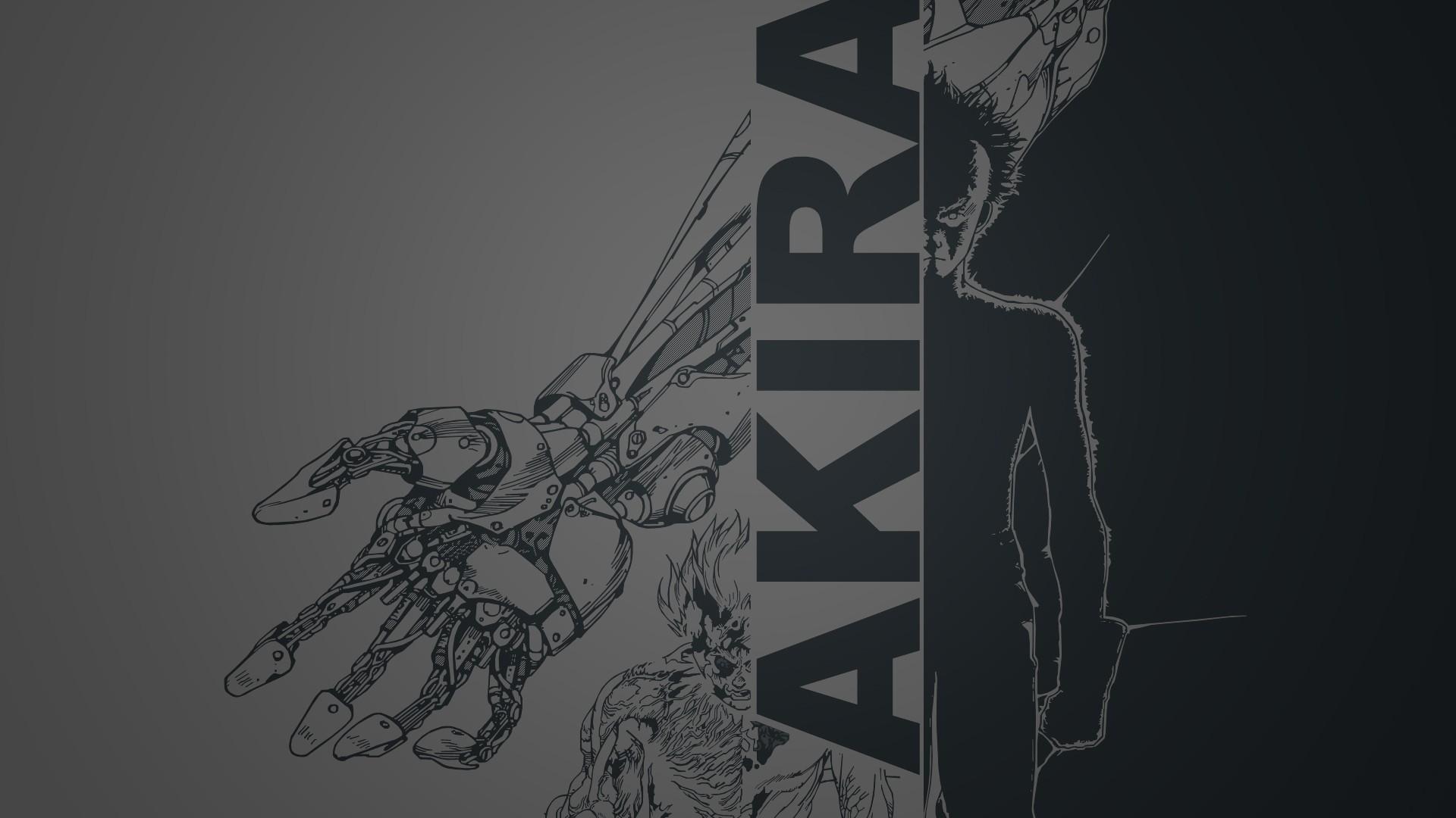 Akira mechanical arm and character art HD Wallpaper