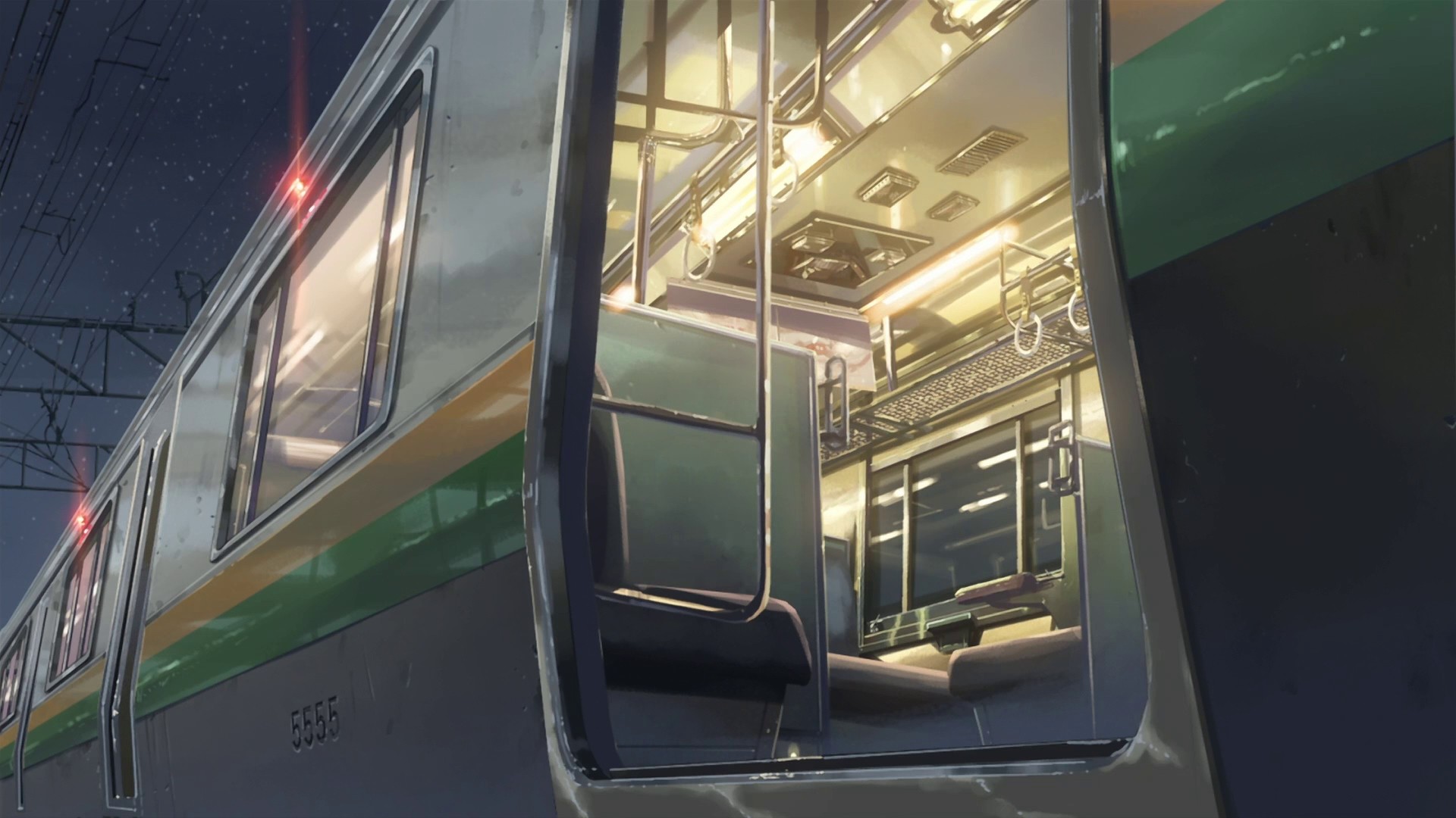 5 Centimeters Per Second Train Interior HD Wallpaper