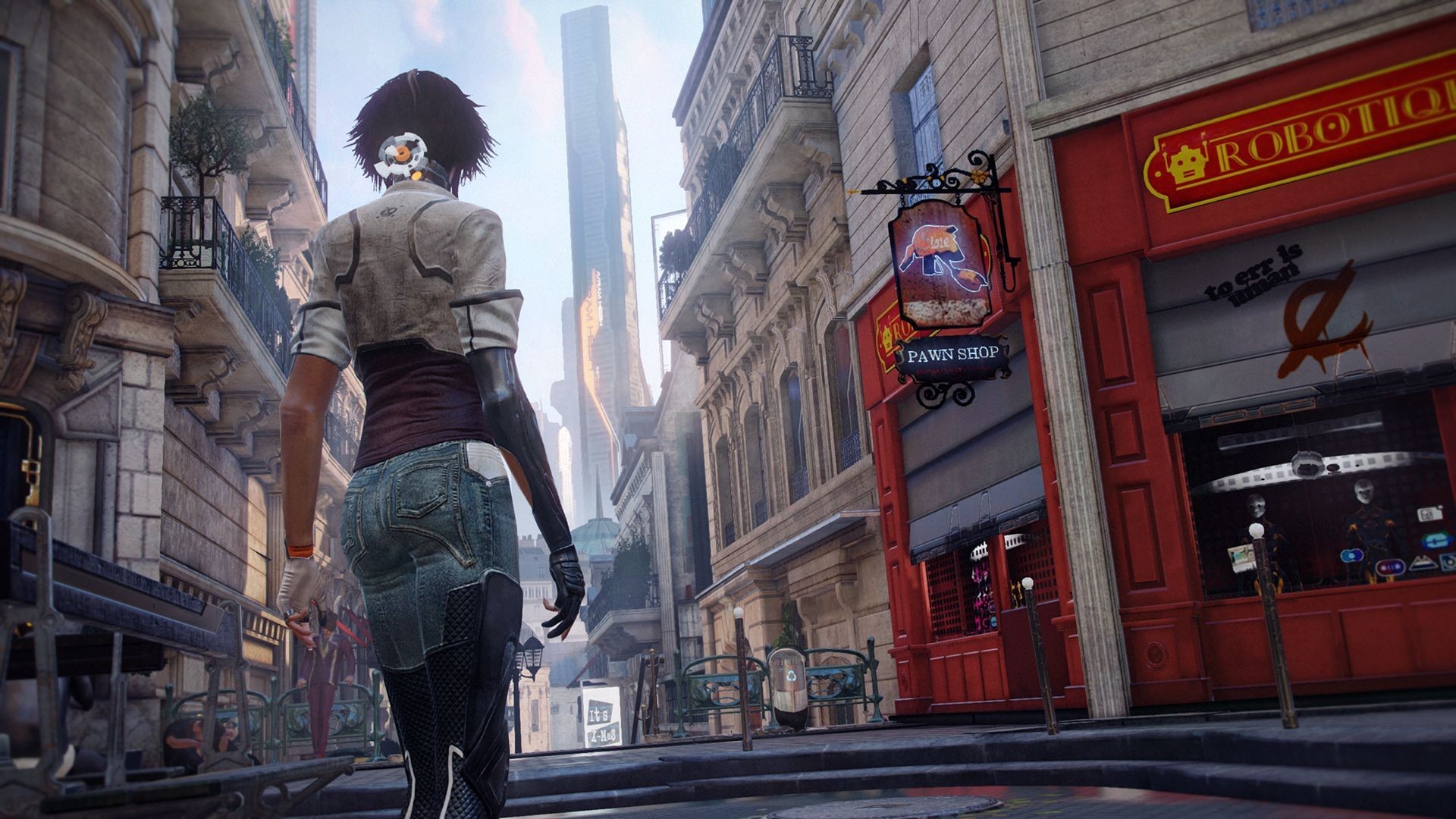 Remember Me: Nilin in a futuristic city street HD Wallpaper