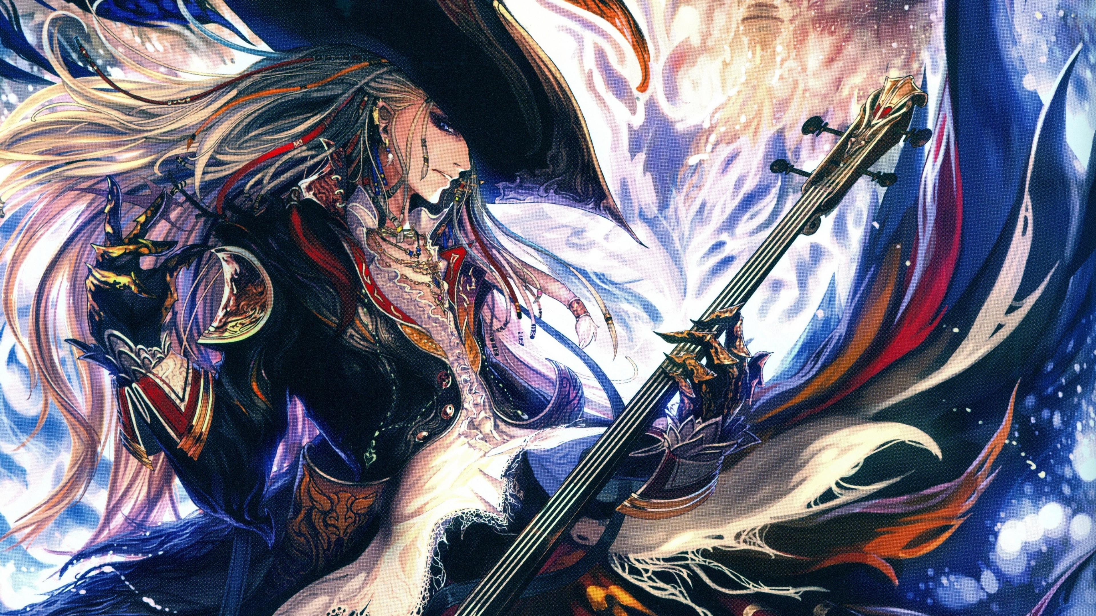 Shingeki no Bahamut character playing a guitar HD Wallpaper