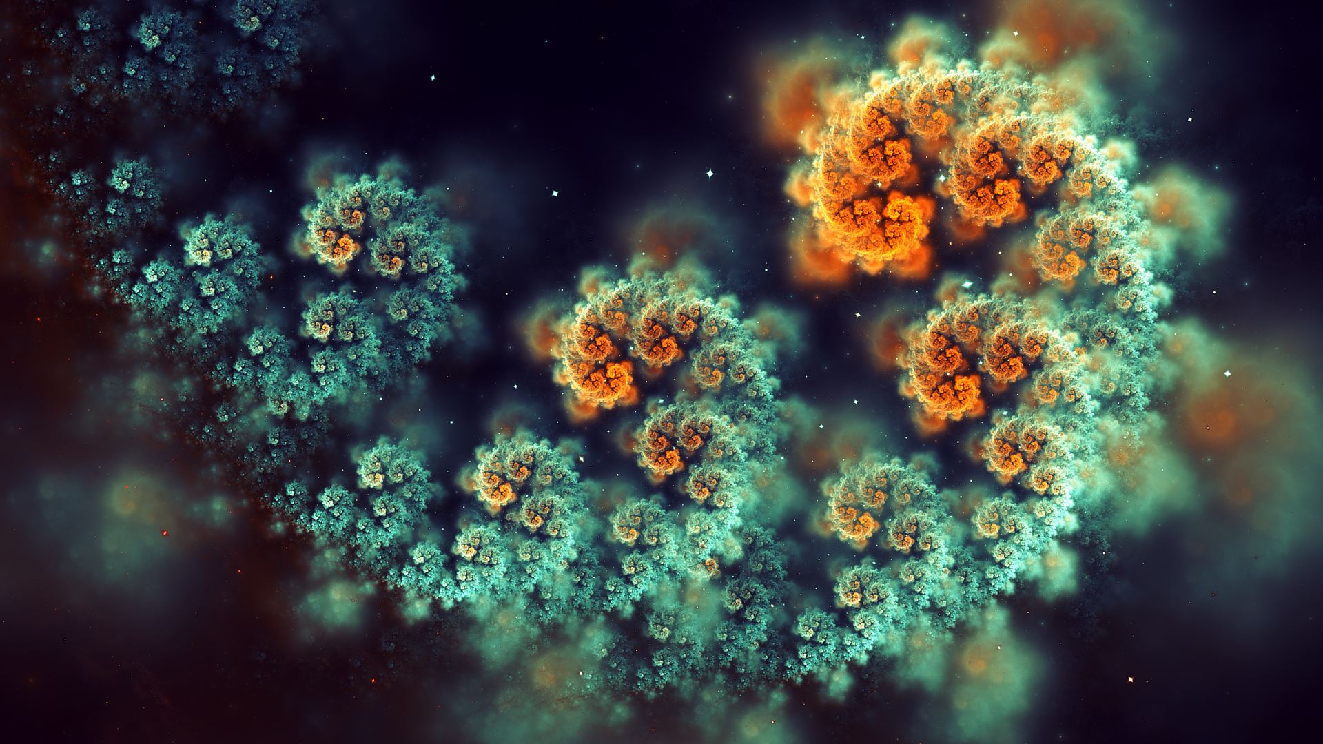 Abstract fractal spiral with sparkles HD Wallpaper