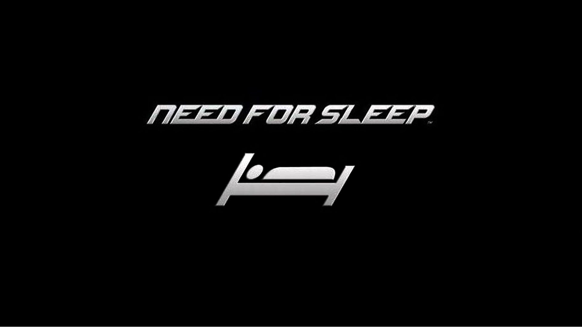Need for Sleep logo with bed icon HD Wallpaper