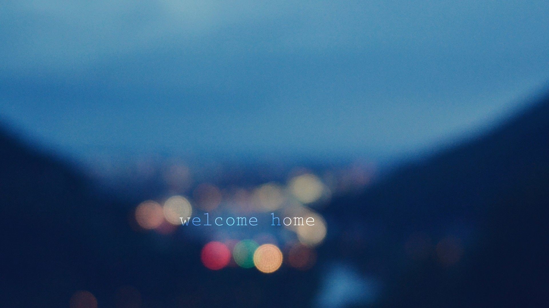 Welcome home text over bokeh lights HD Wallpaper